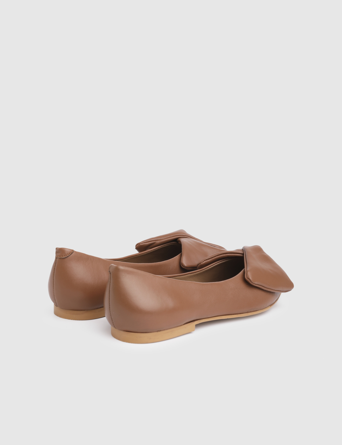 Urbino Saddle Brown Leather Women's Ballerina