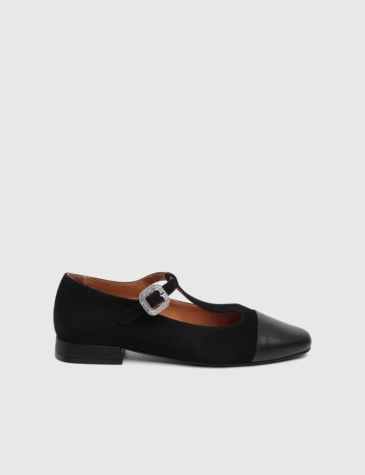 Vairin Black Suede Leather Women's Ballerina