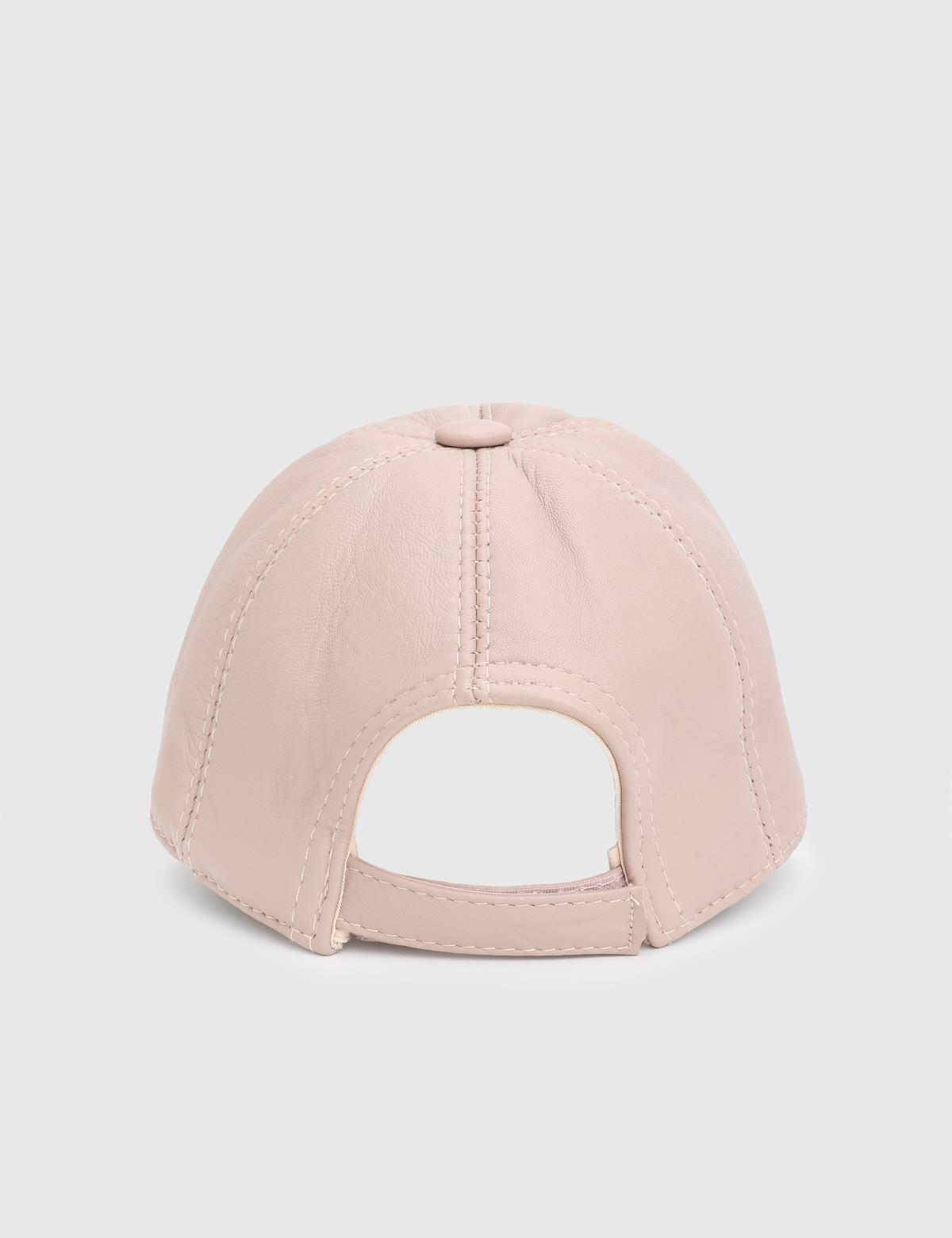 Valguri Beige Unisex Leather Hat