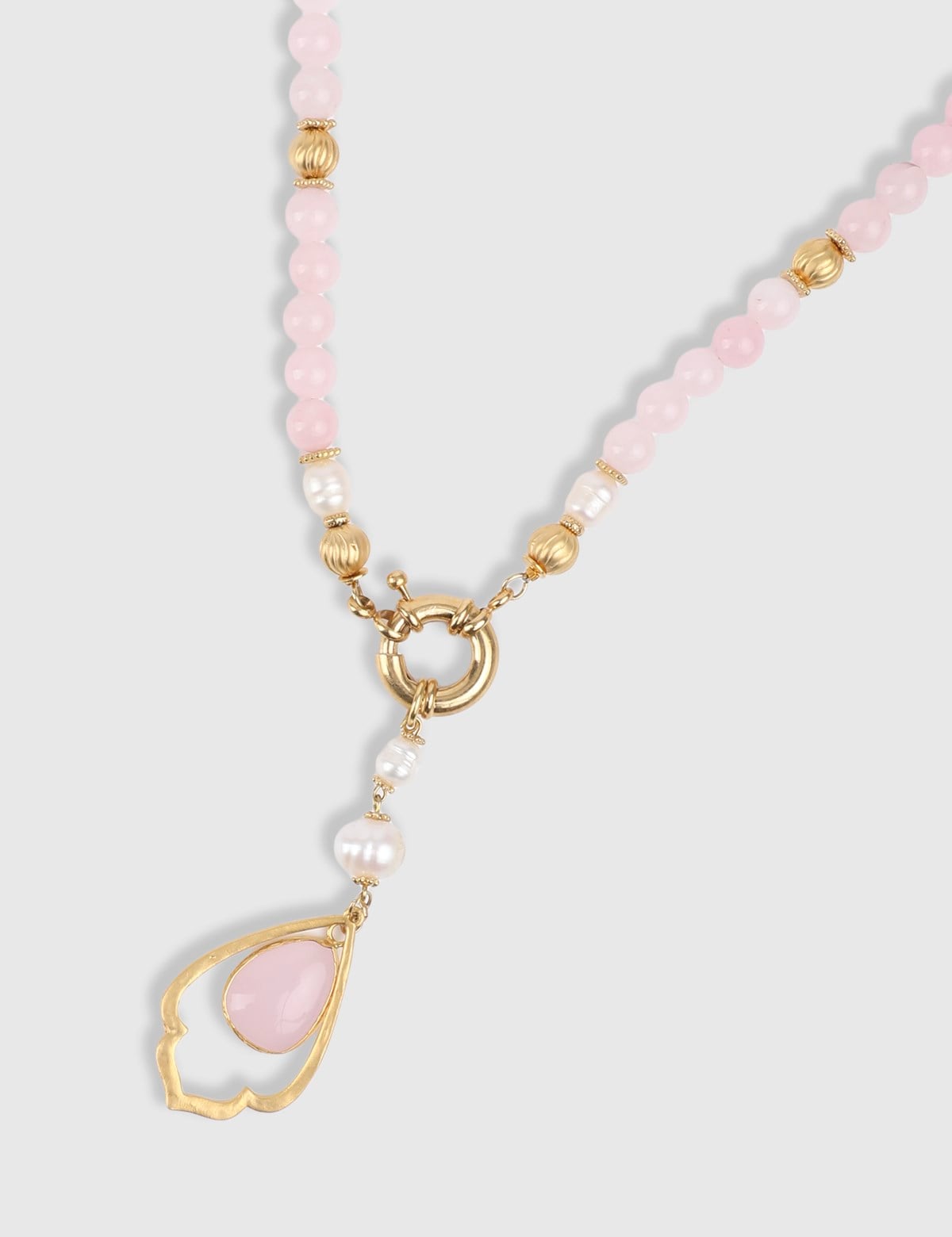 Verve Gold Women's Necklace with Pink Stones