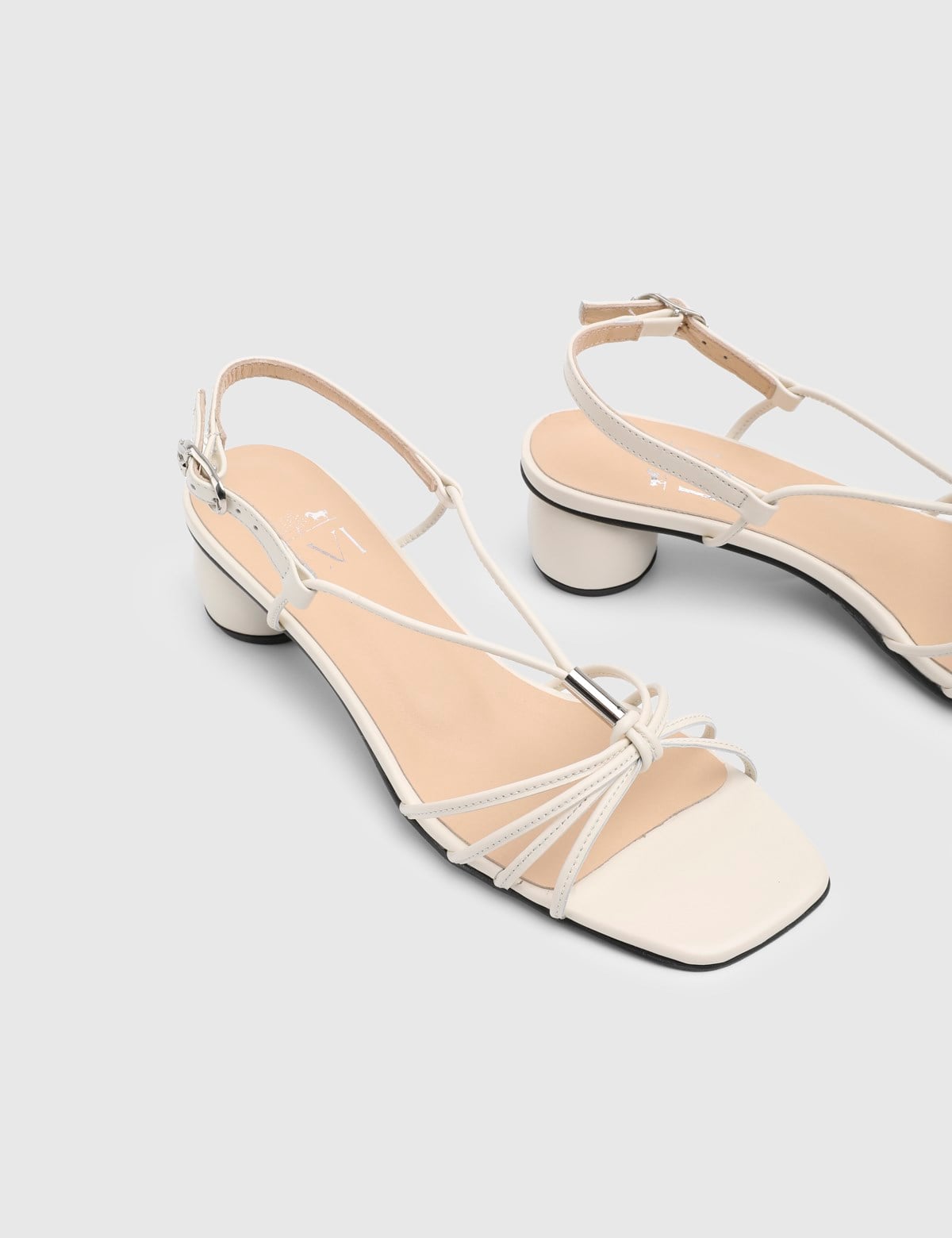 Veyla Beige Leather Women's Heeled Sandal