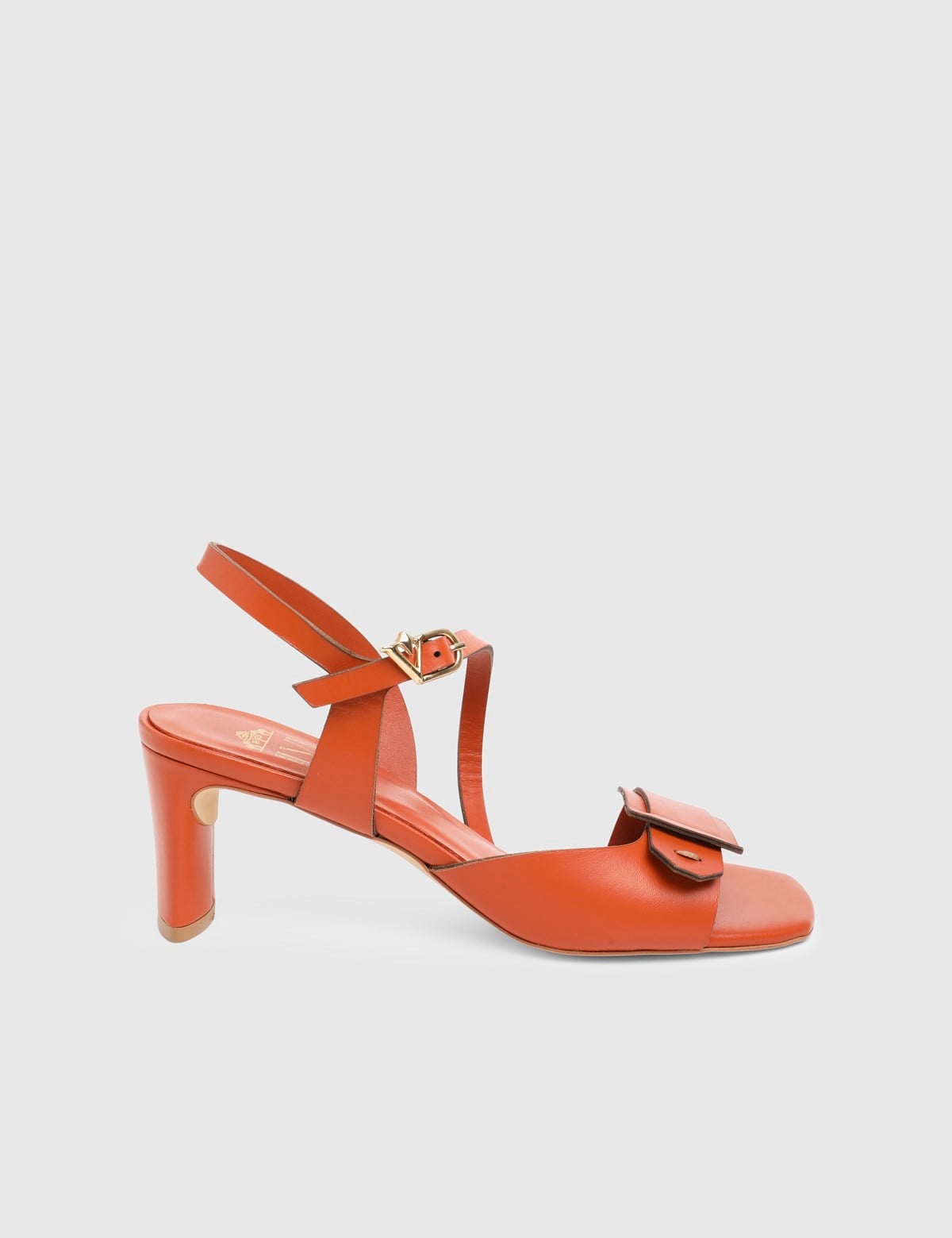 Vince Orange Leather Women's Heeled Sandal