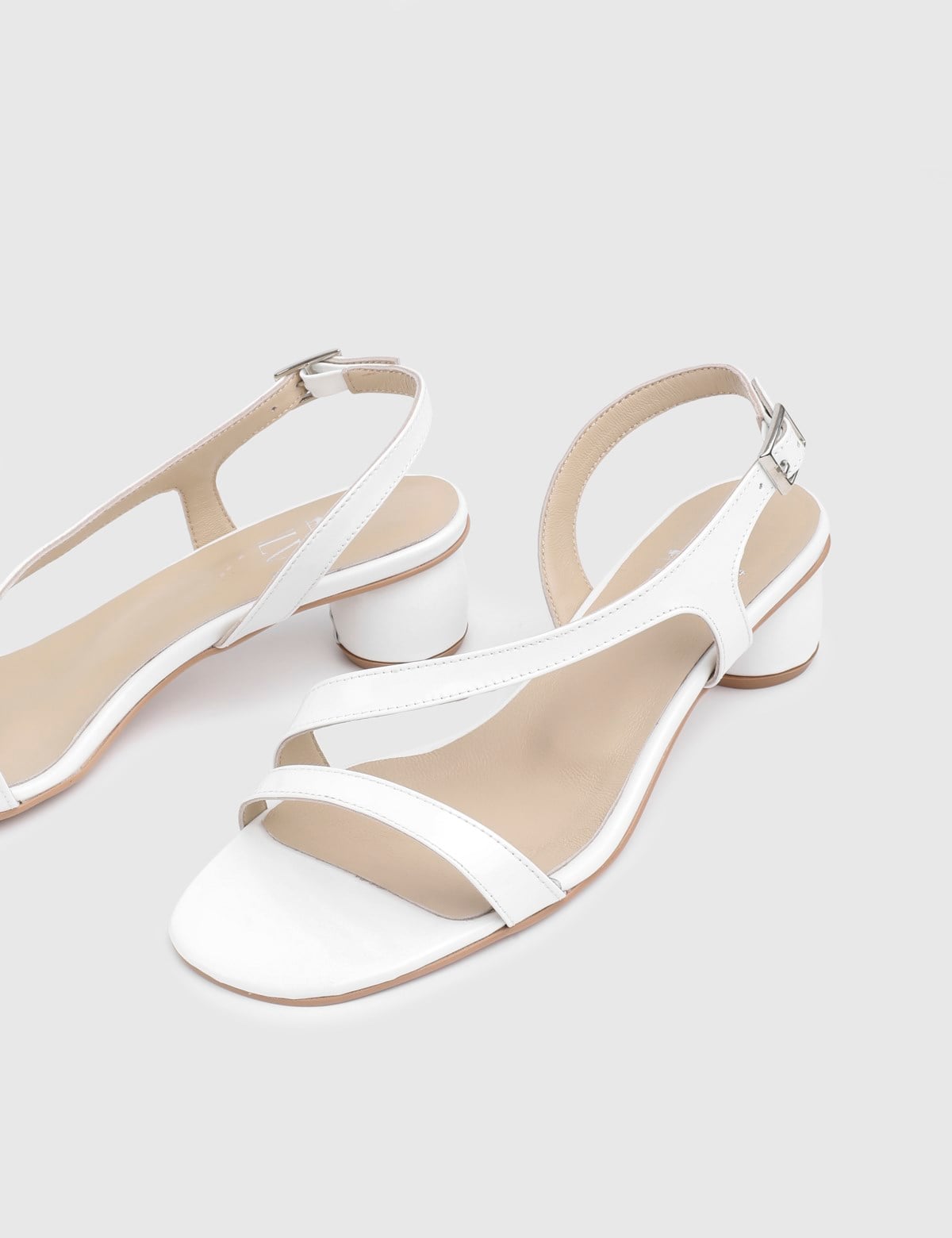 Vinelle White Patent Leather Women's Heeled Sandal