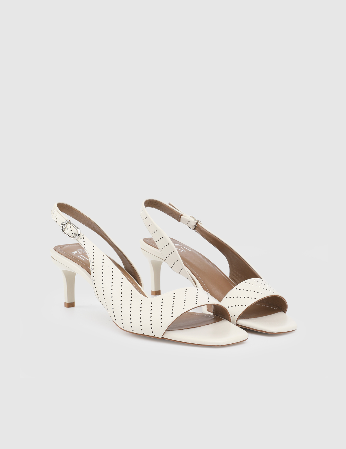 Viora Cream Leather Women's Heeled Sandal