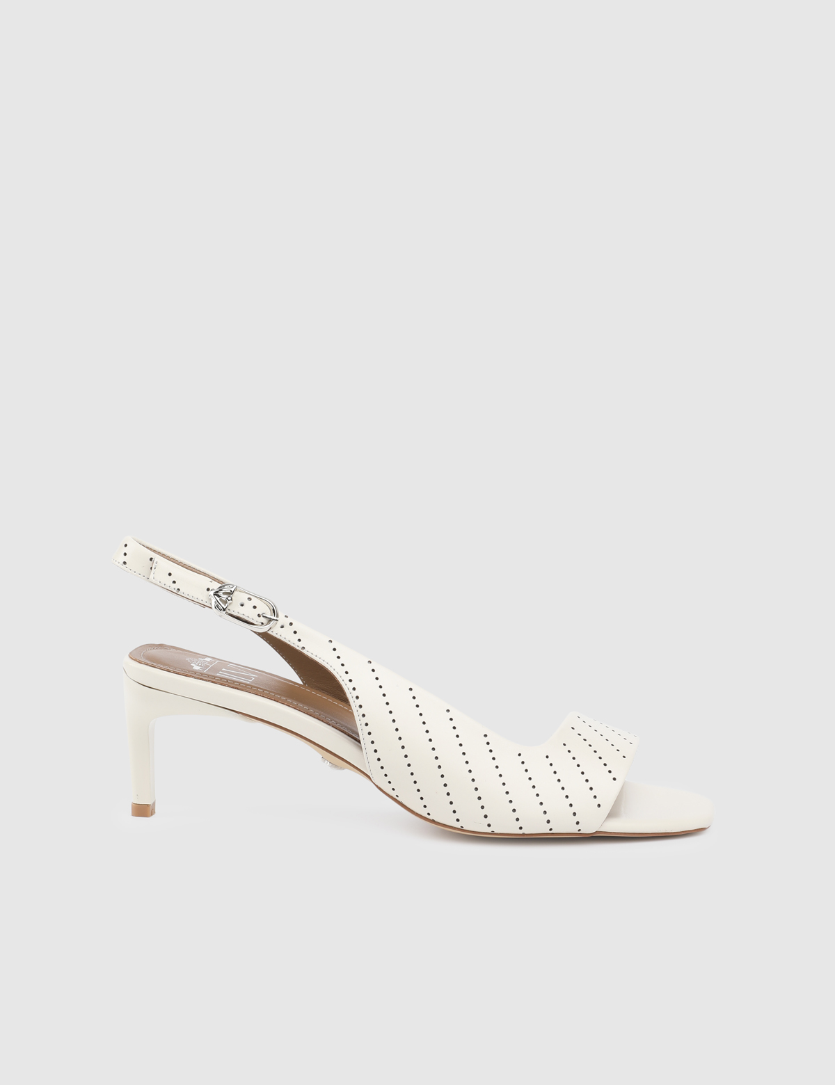 Viora Cream Leather Women's Heeled Sandal