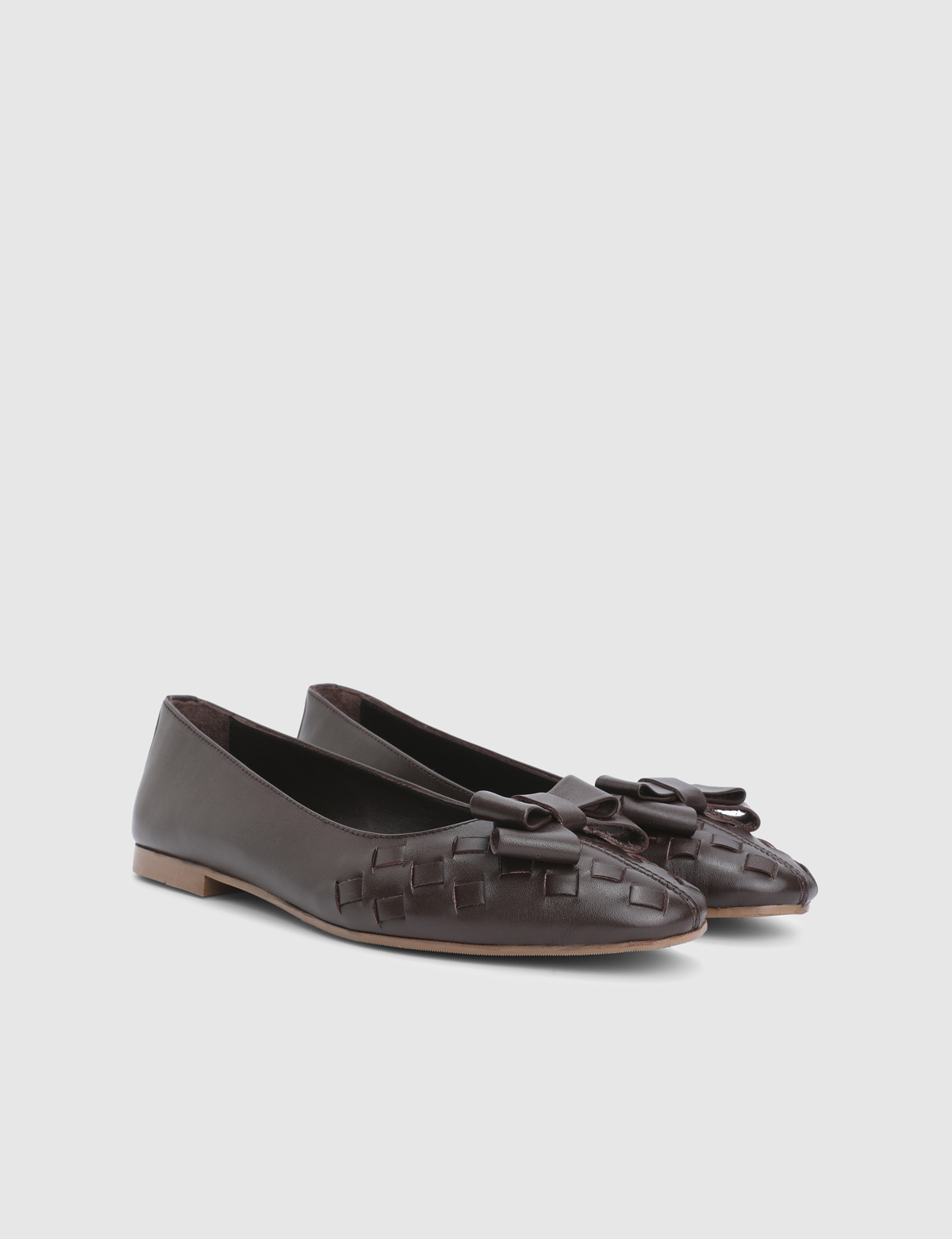 Vireya Brown Leather Women's Ballerina