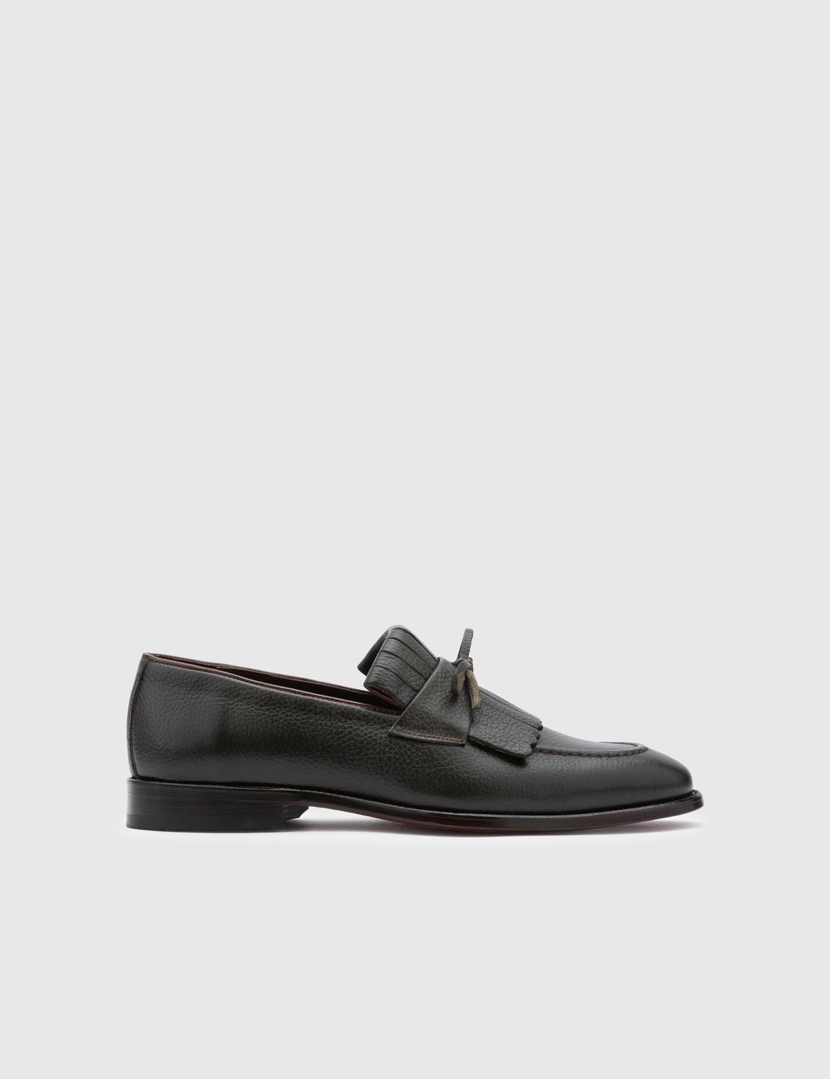 Vitor Green Floater Leather Men's Classic Shoe