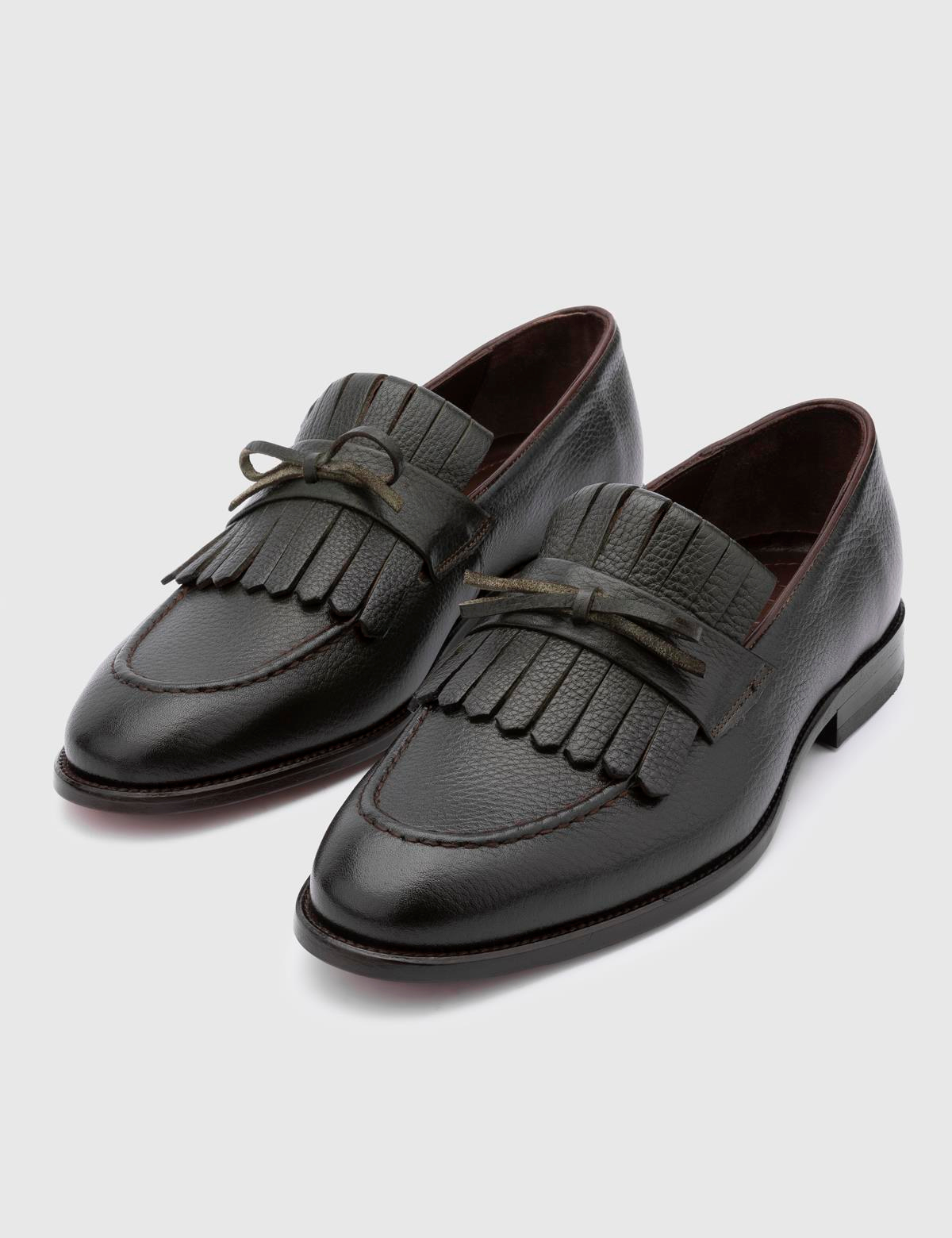 Vitor Green Floater Leather Men's Classic Shoe