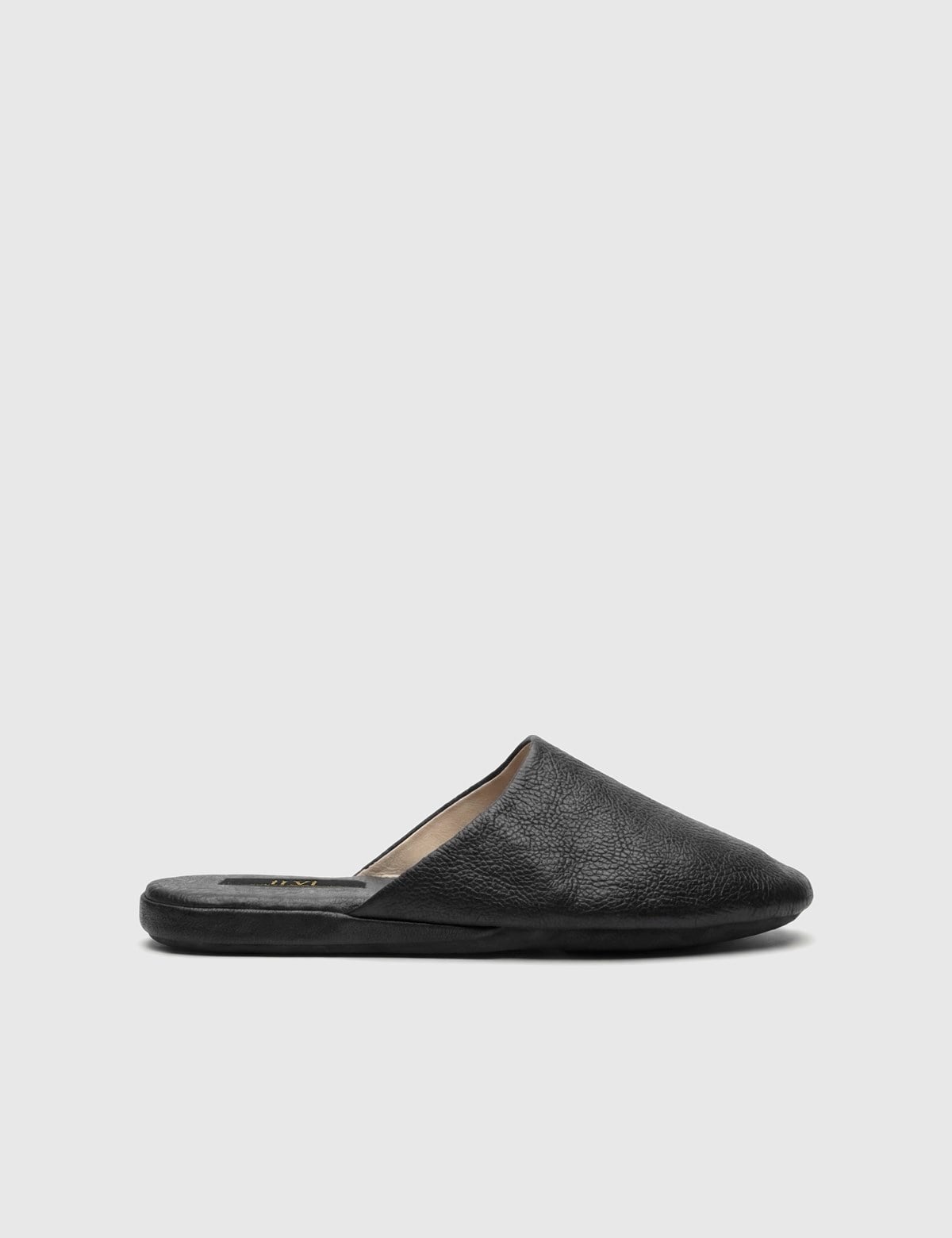 Vittorio Black Floater Leather Men's House Slipper