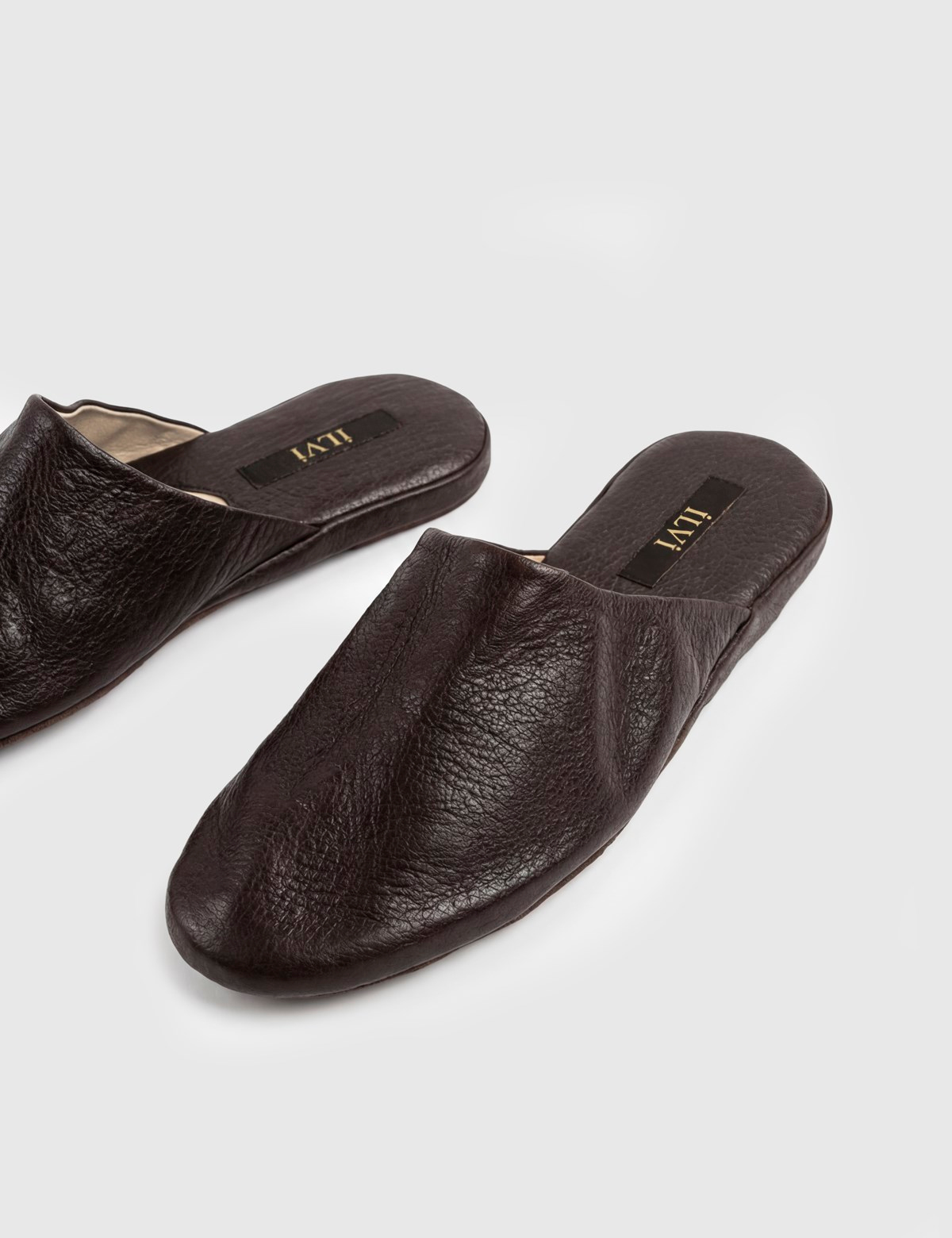 Vittorio Brown Floater Leather Men's House Slipper