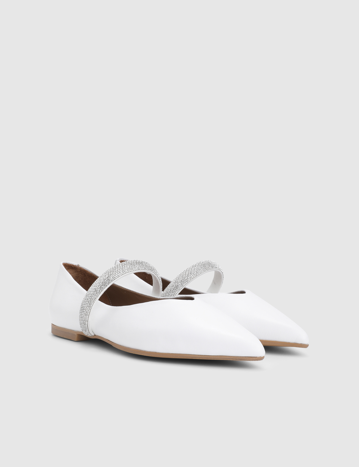 Vivra White Leather Women's Ballerina