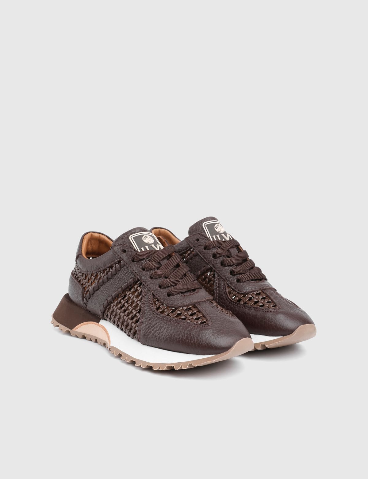 Vynra Brown Woven Leather Women's Sneaker