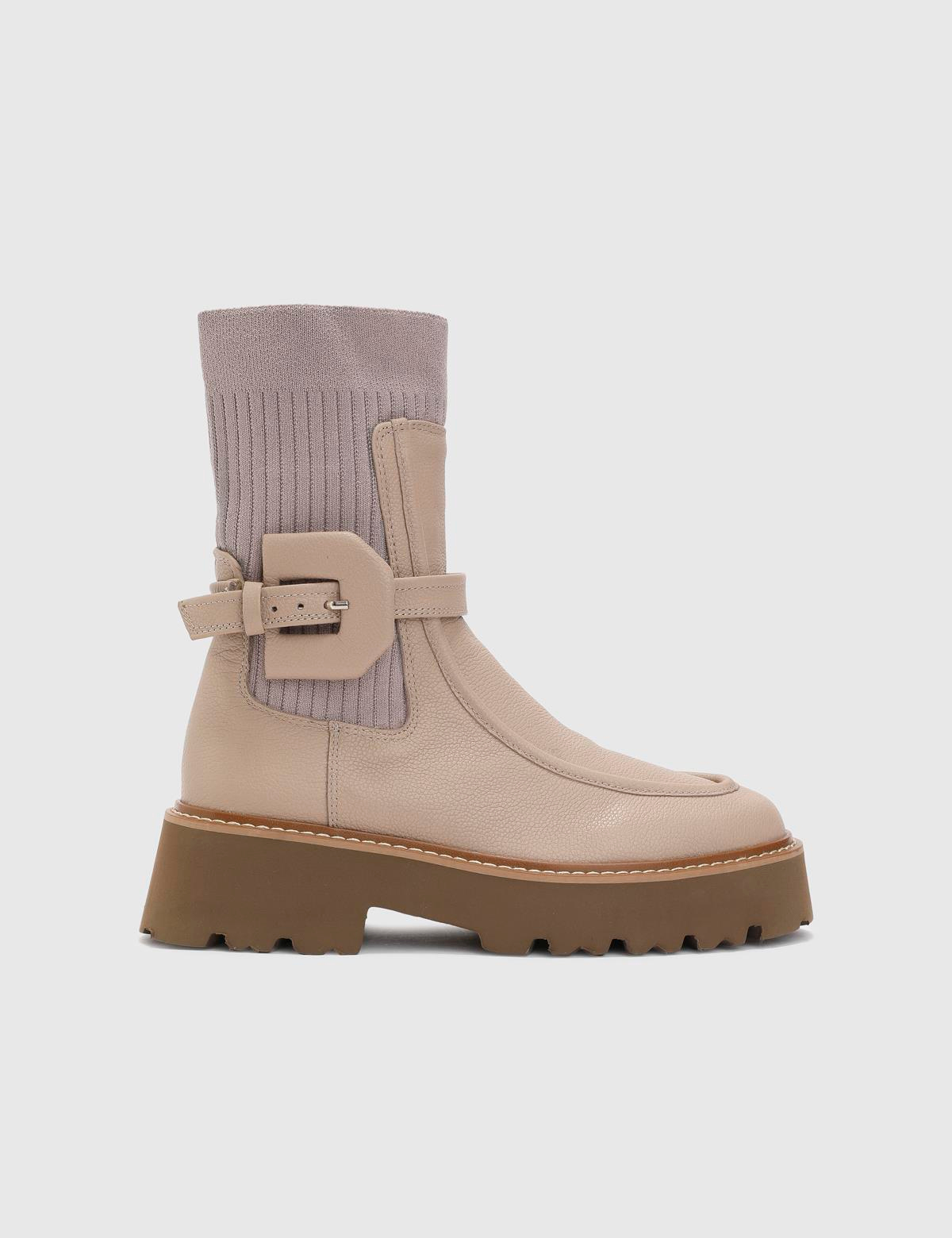 Wallace Cream Leather Women's Boot