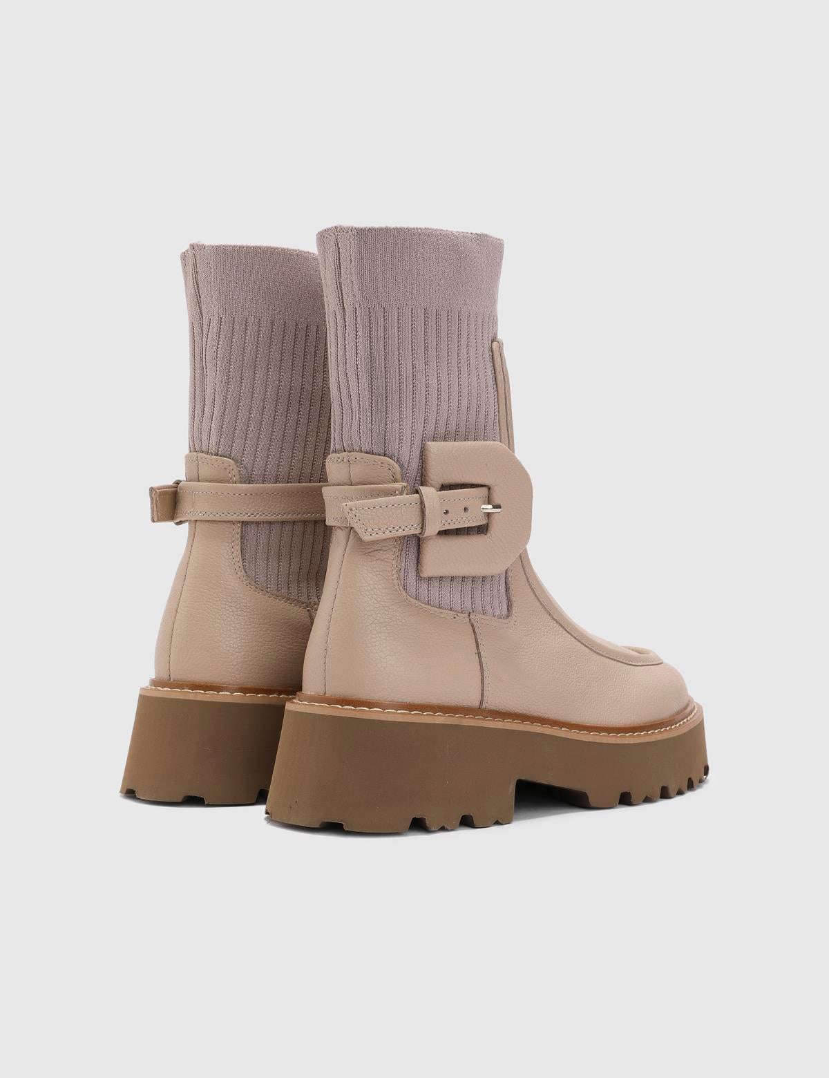 Wallace Cream Leather Women's Boot