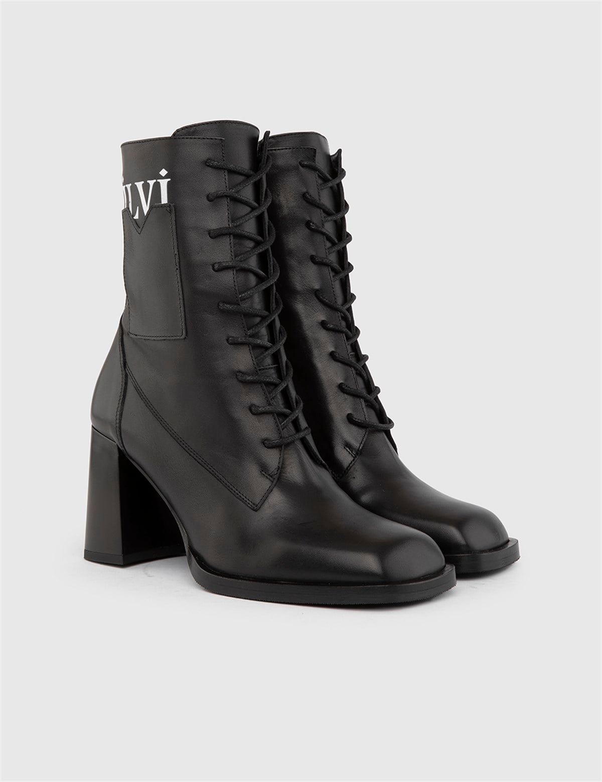 Waltz Black Leather Women's Heeled Boot