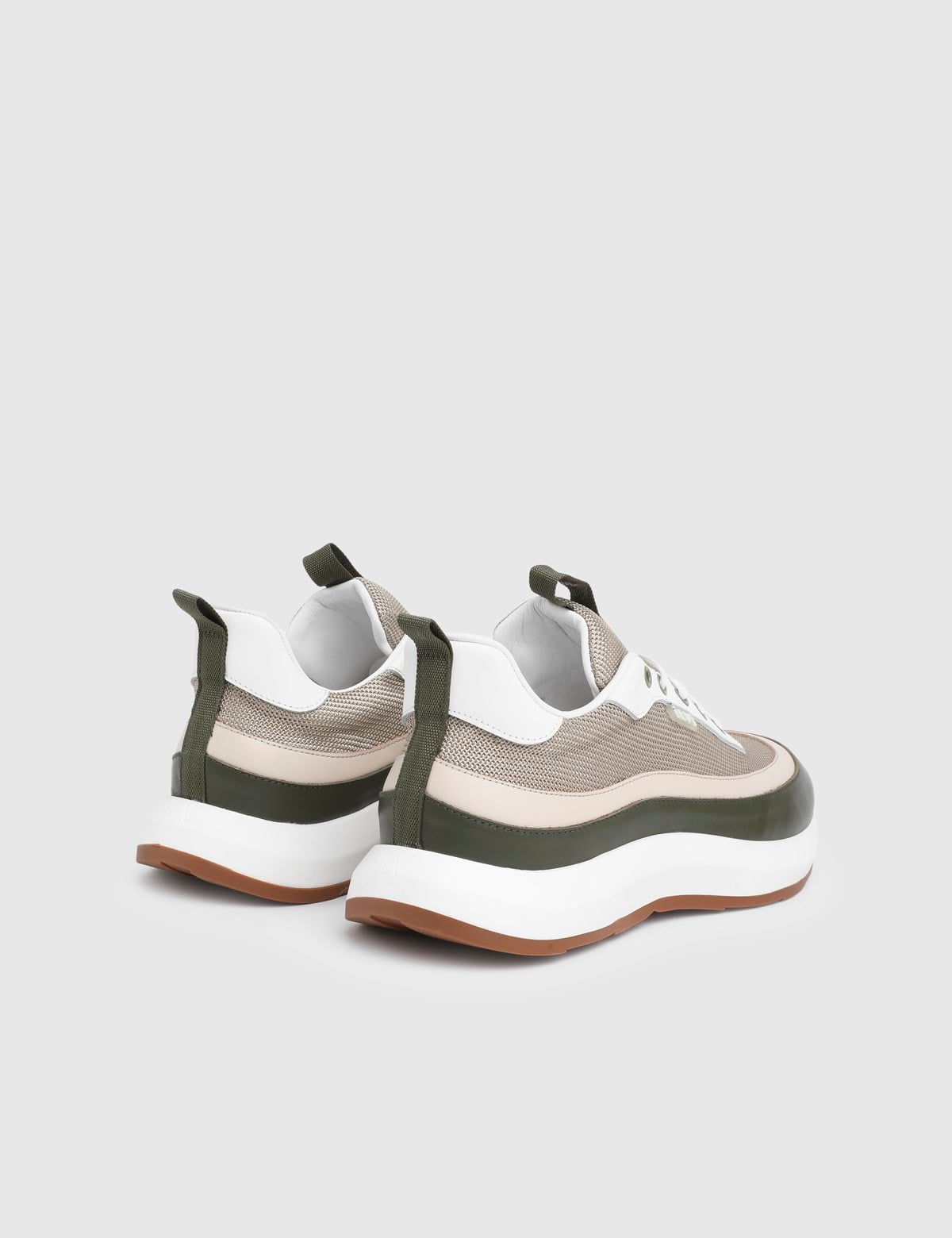 Willem Green Leather Men's Sneaker with Print