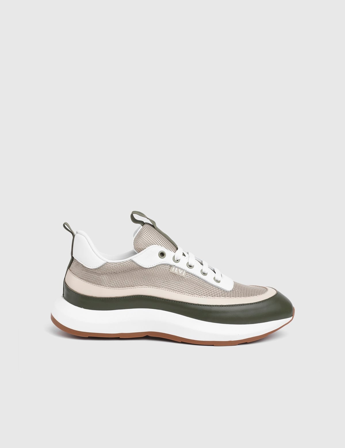 Willem Green Leather Men's Sneaker with Print