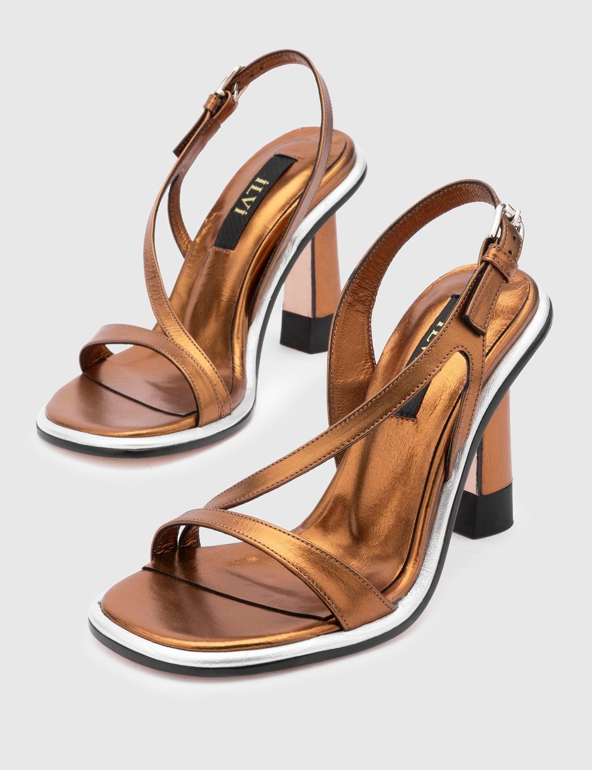 Wilson Bronze Leather Women's Heeled Sandal