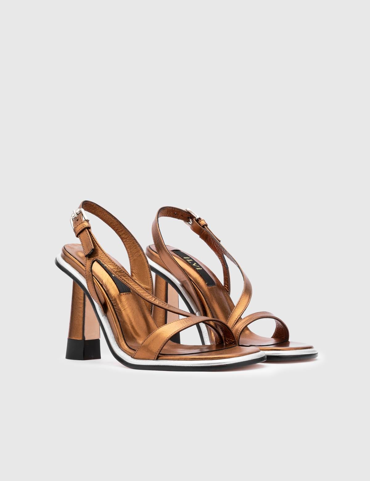 Wilson Bronze Leather Women's Heeled Sandal