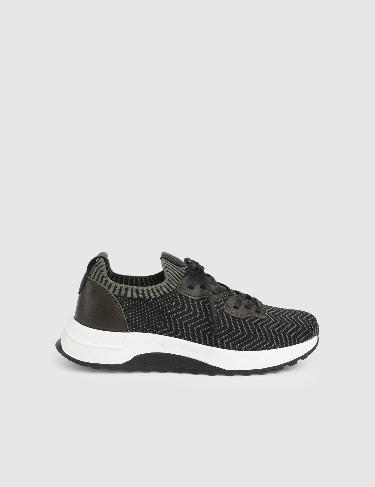 Zaire Khaki Leather Tricot Men's Sneaker