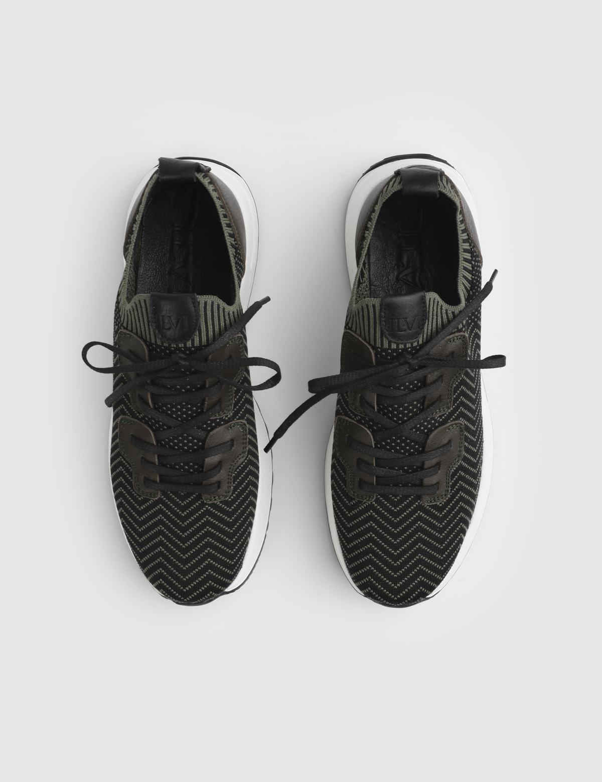 Zaire Khaki Leather Tricot Men's Sneaker
