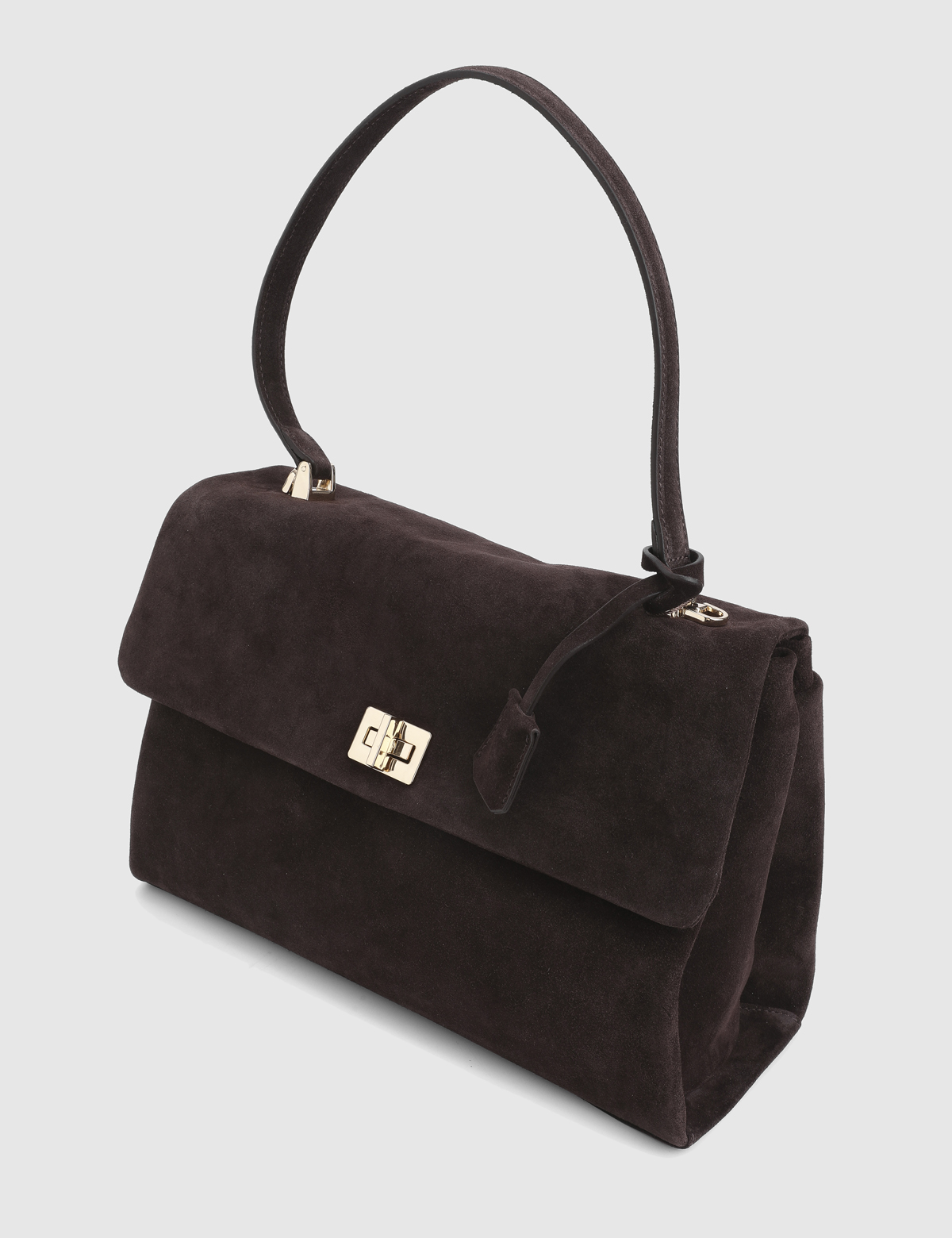Zinovii Brown Suede Leather Women's Shoulder Bag