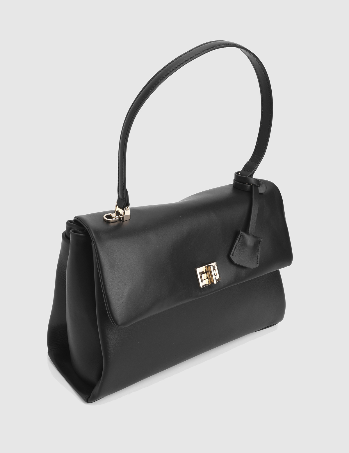 Zinovii Black Leather Women's Shoulder Bag