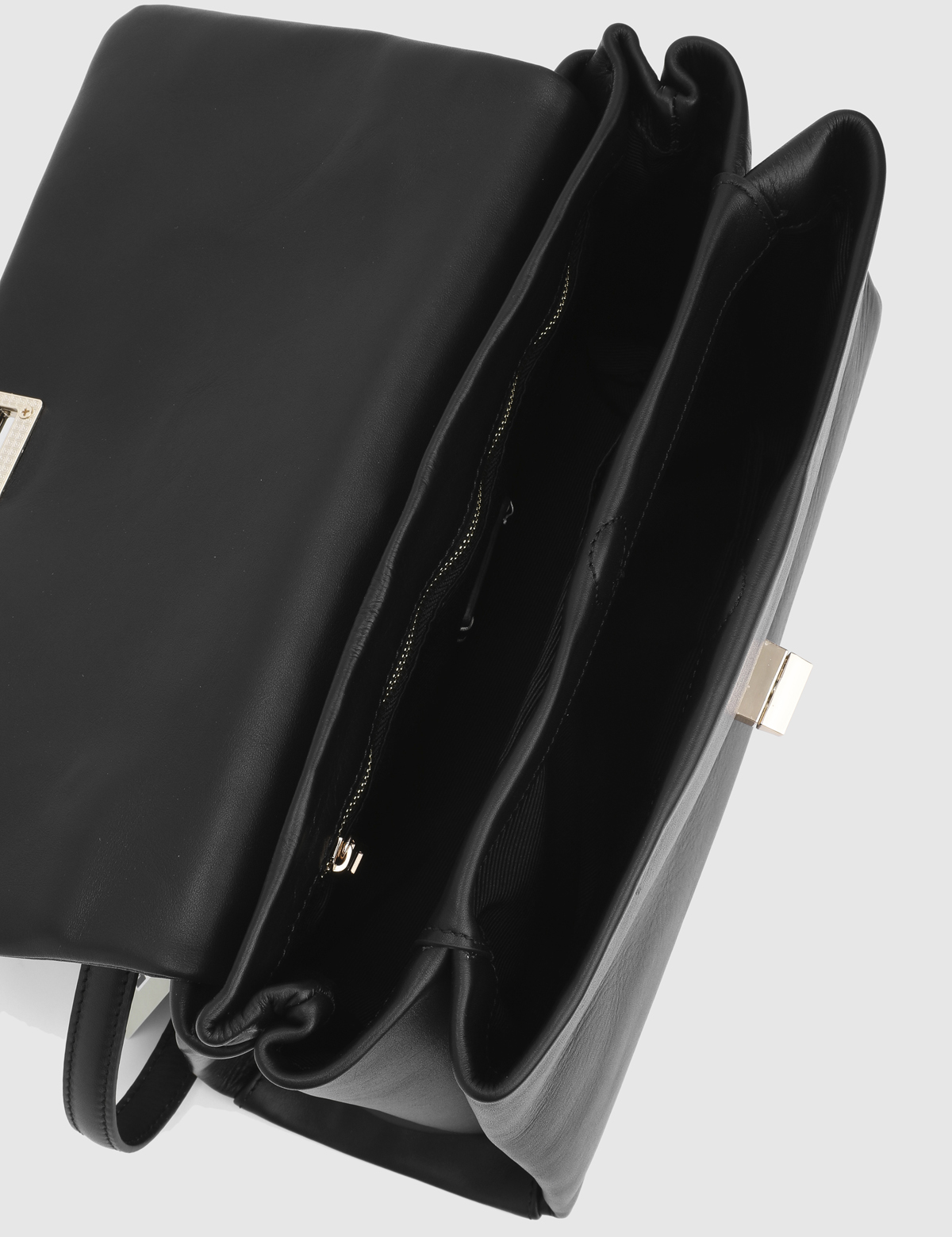 Zinovii Black Leather Women's Shoulder Bag