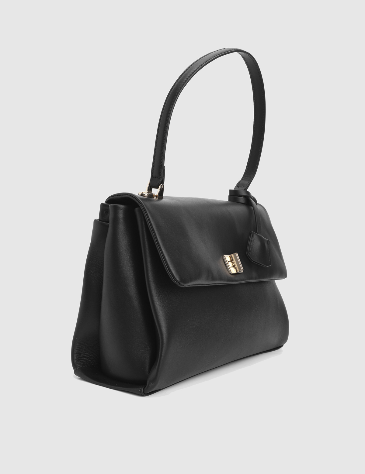 Zinovii Black Leather Women's Shoulder Bag