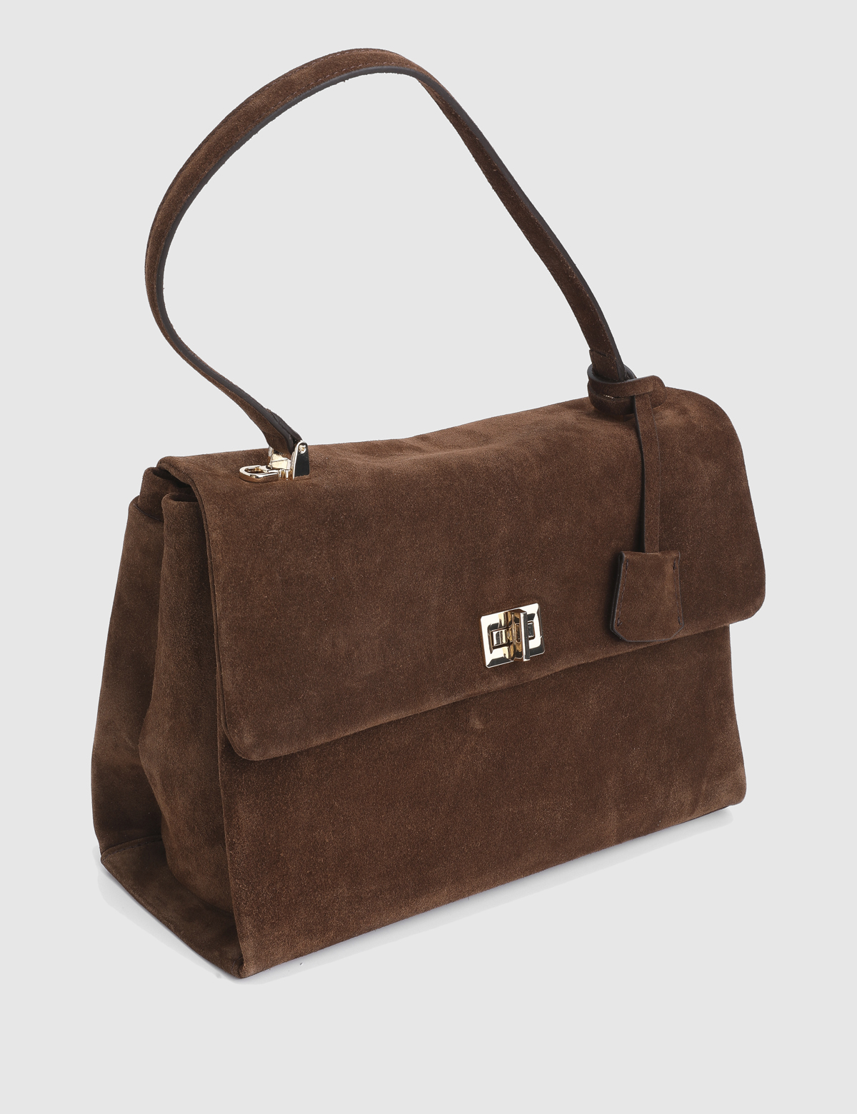 Zinovii Saddle Brown Suede Leather Women's Shoulder Bag