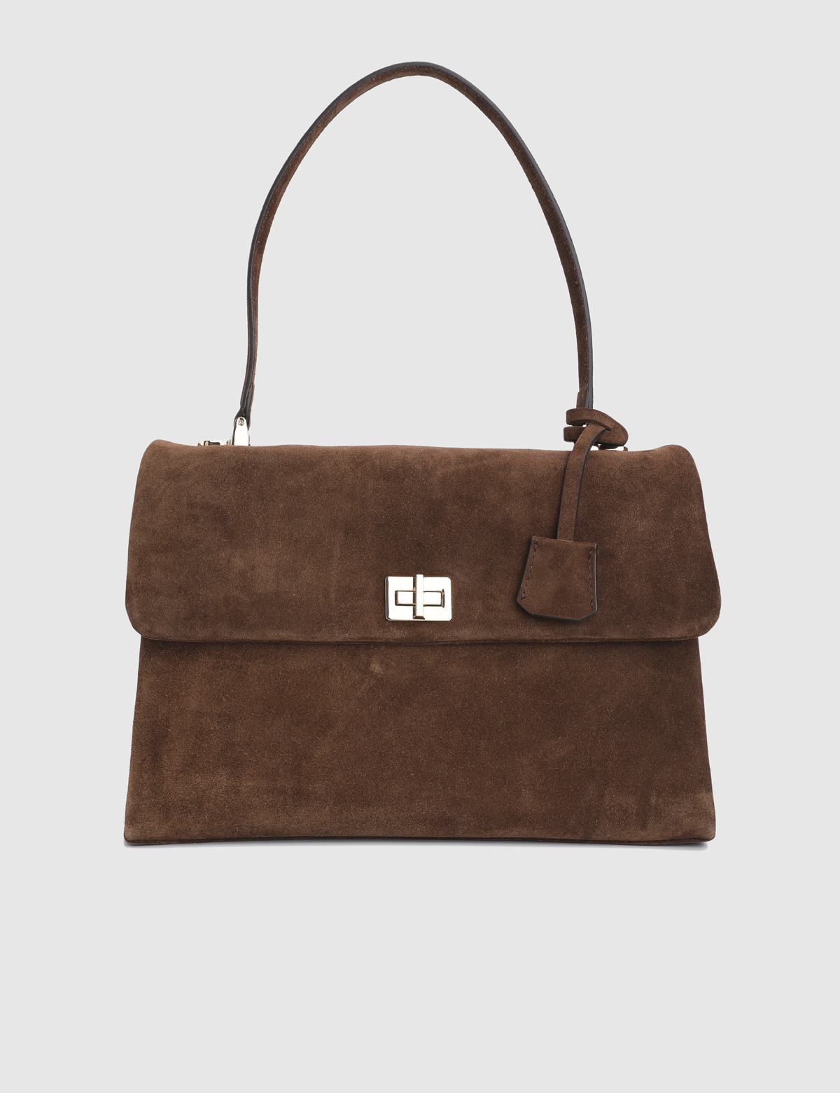 Zinovii Saddle Brown Suede Leather Women's Shoulder Bag