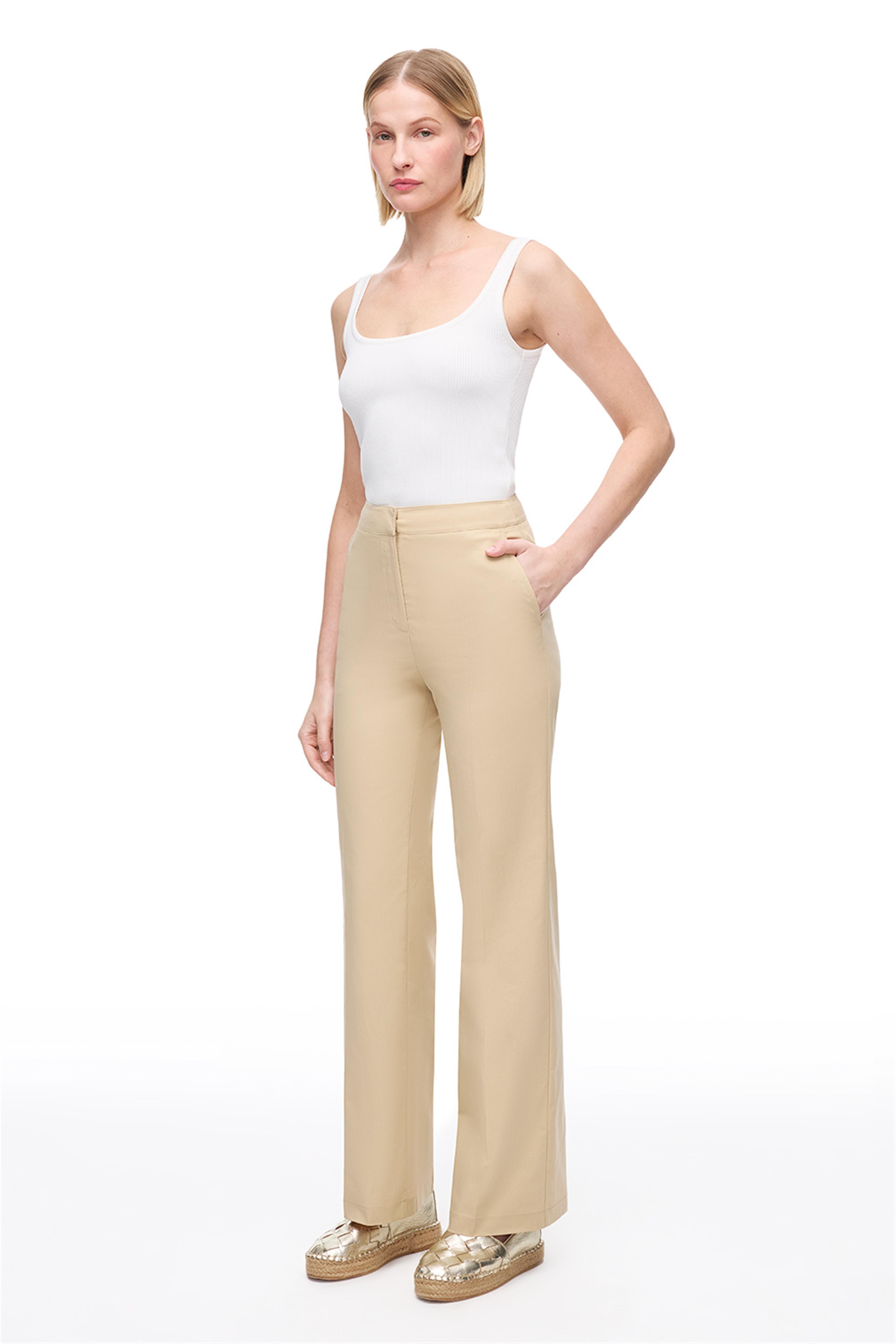 Açık Devetüyü Ginas Regular Fit Yüksek Bel Pantolon