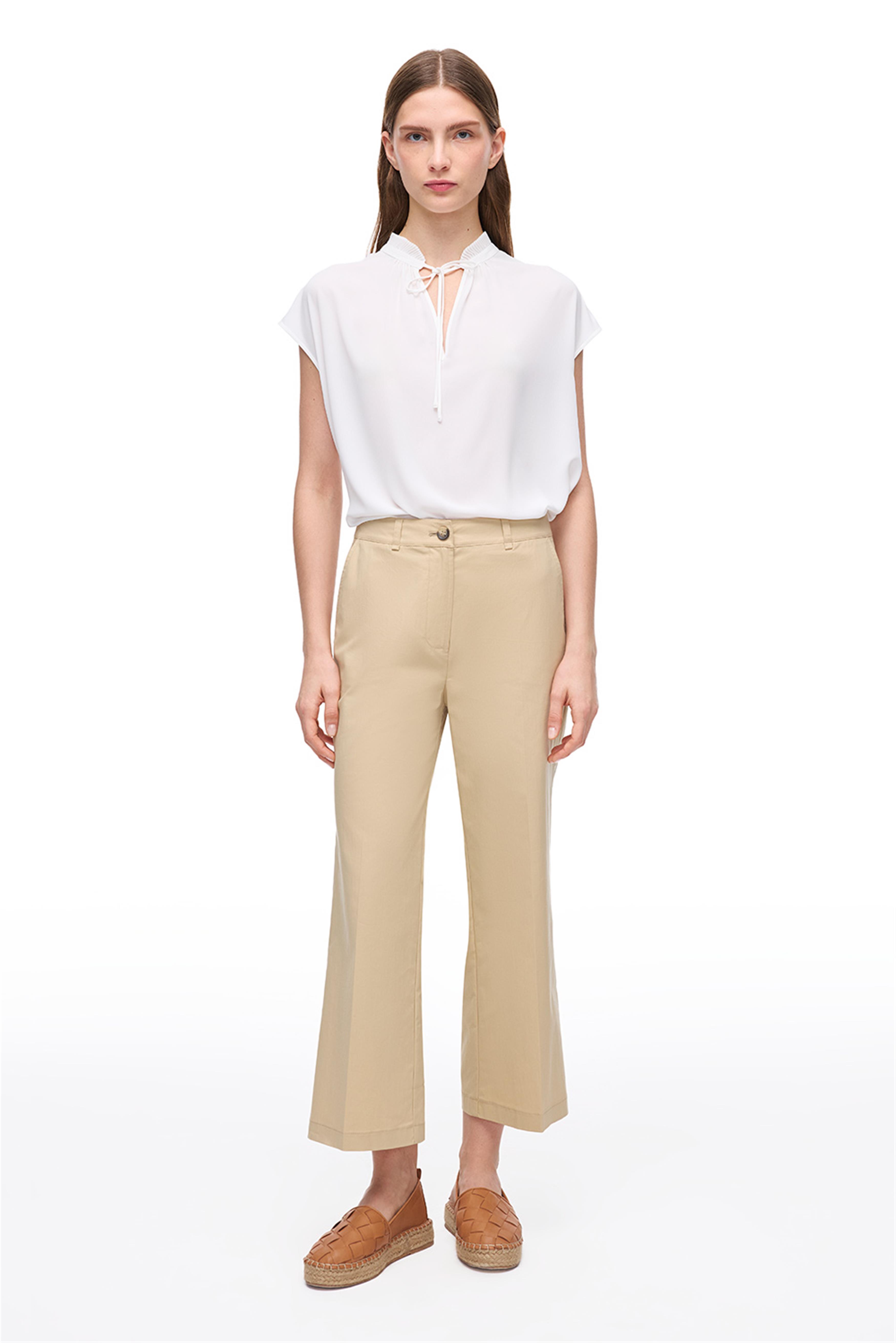 Açık Devetüyü Yüksek Bel Geniş Paça Pantolon