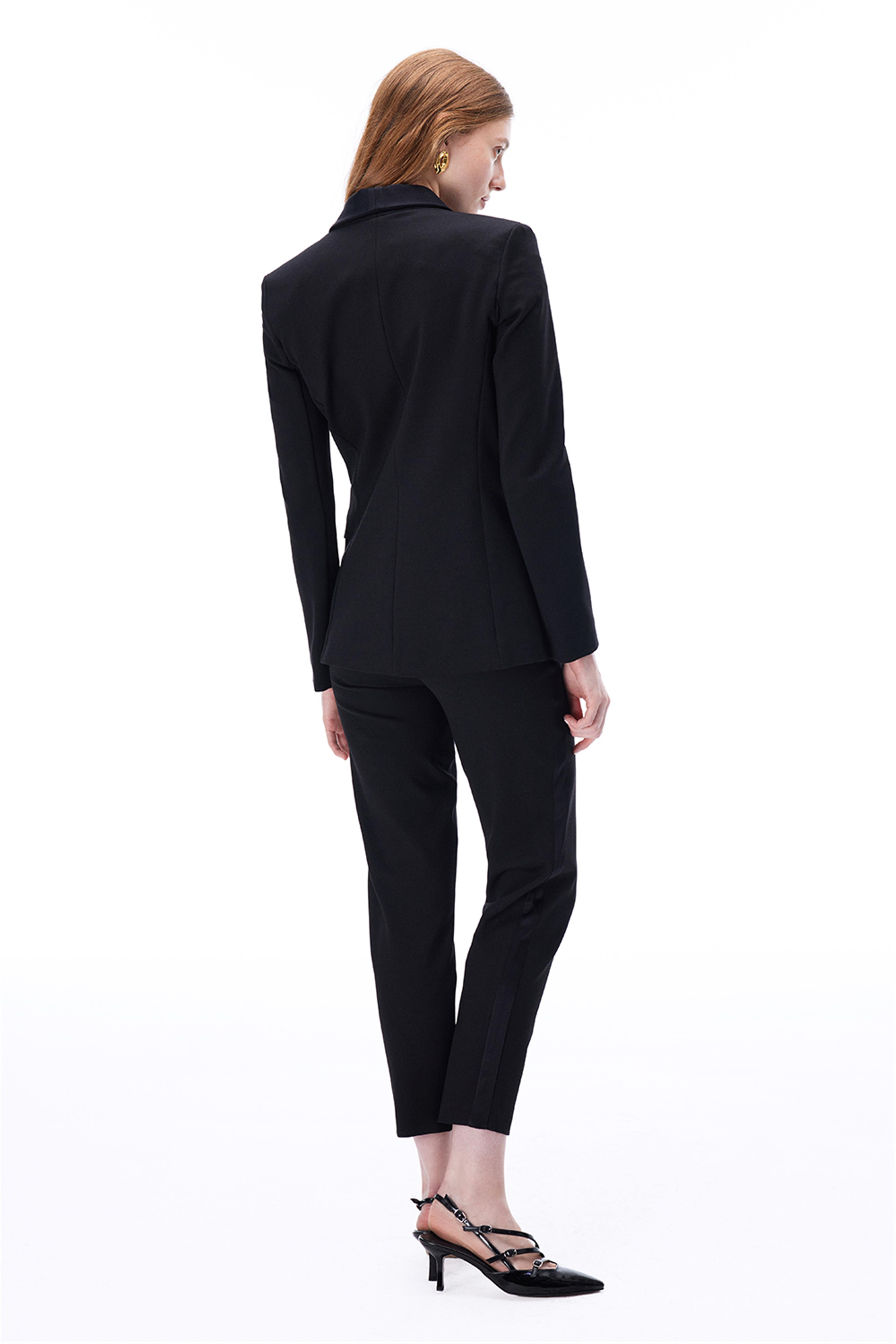 Ademirs Regular Fit Takma Kol Şal Yaka Siyah Ceket