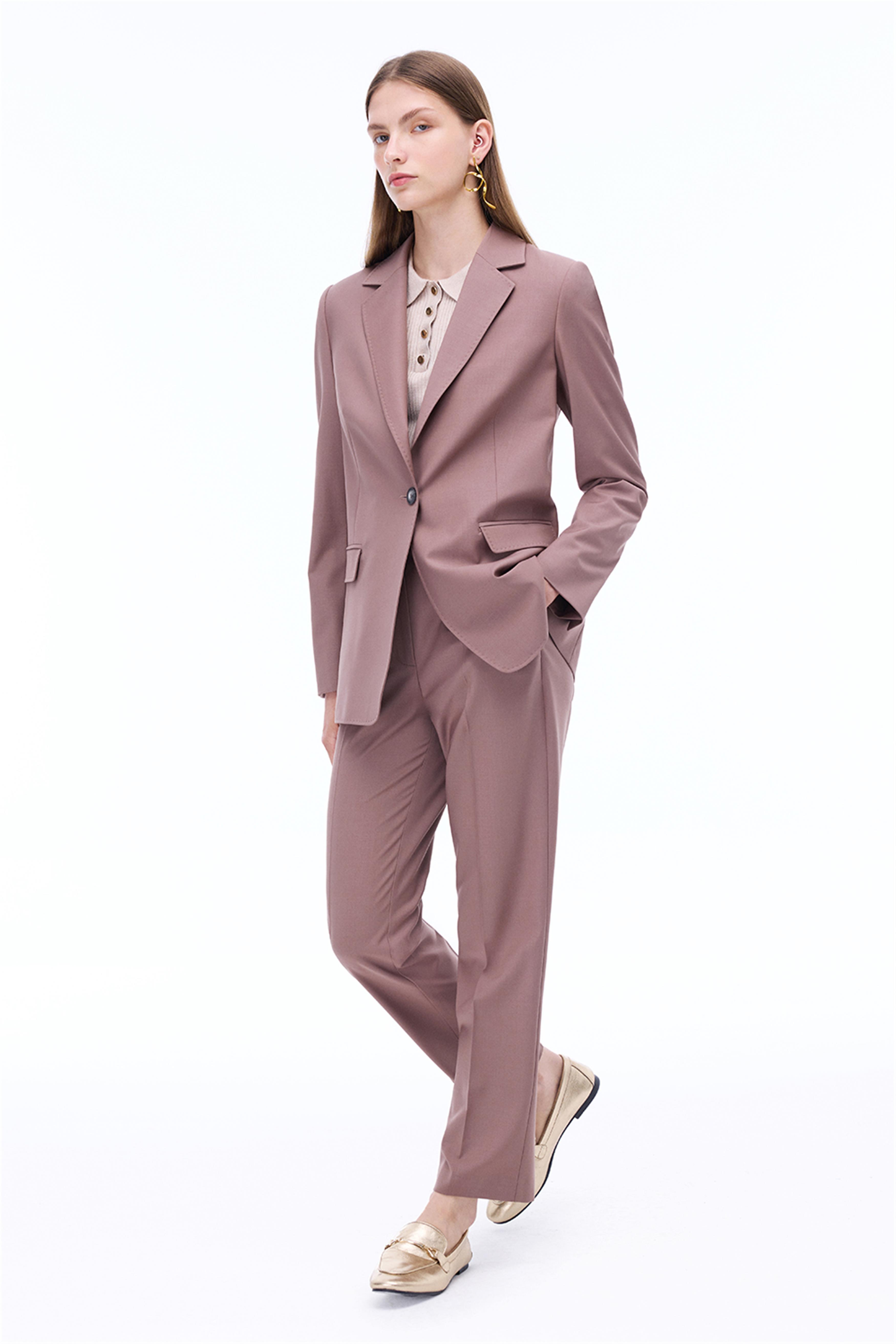 Alfios Regular Fit Bilek Boy Boru Paça Vizon Renk Kadın Pantolon