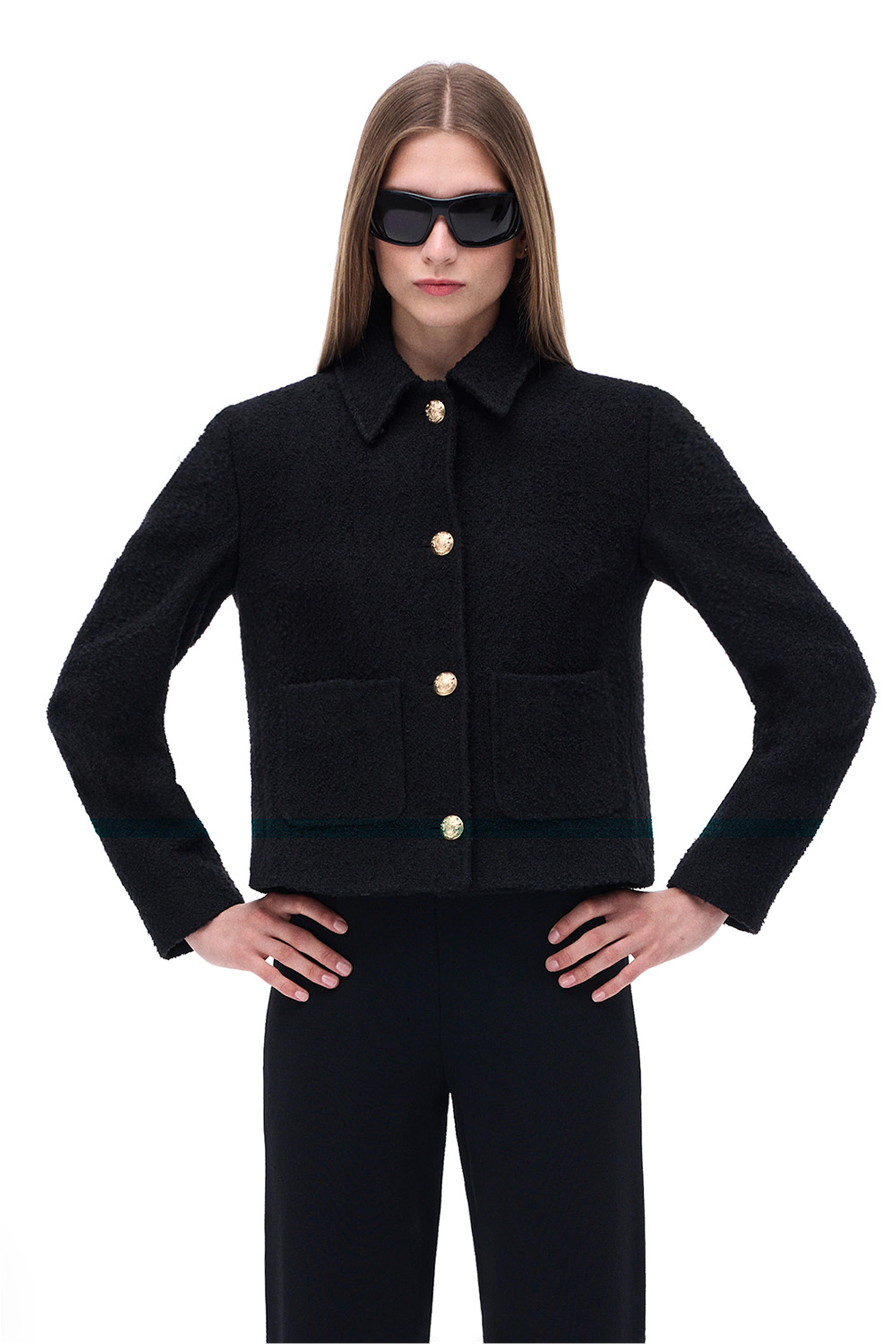 Almiras Regular Fit Takma Kol Siyah Renk Kadın Ceket