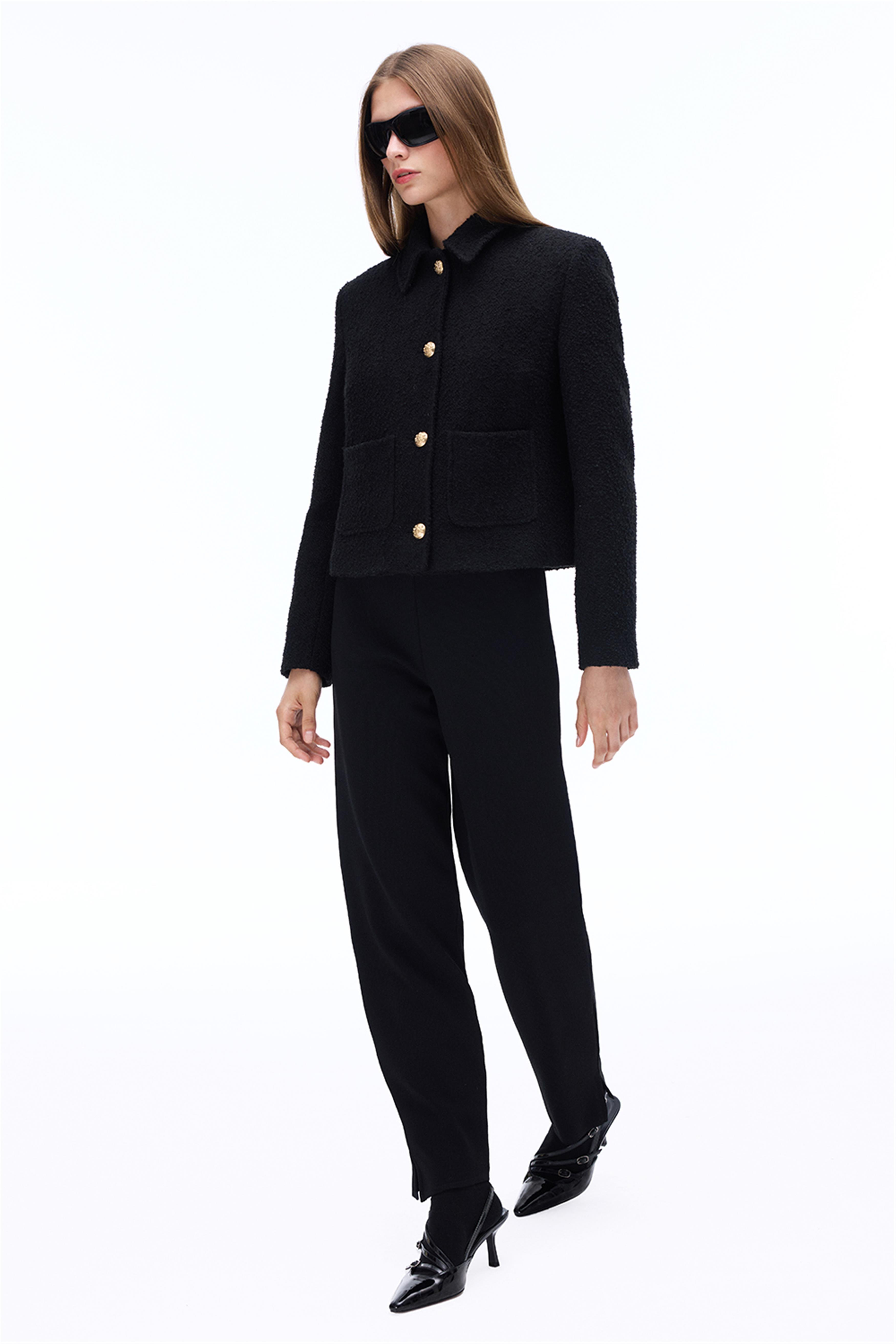 Almiras Regular Fit Takma Kol Siyah Renk Kadın Ceket