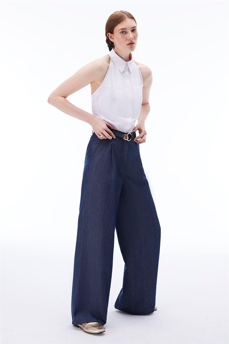 Amelias Slim Fit Standart Boy Sıfır Kol Gömlek Yaka Beyaz Gömlek