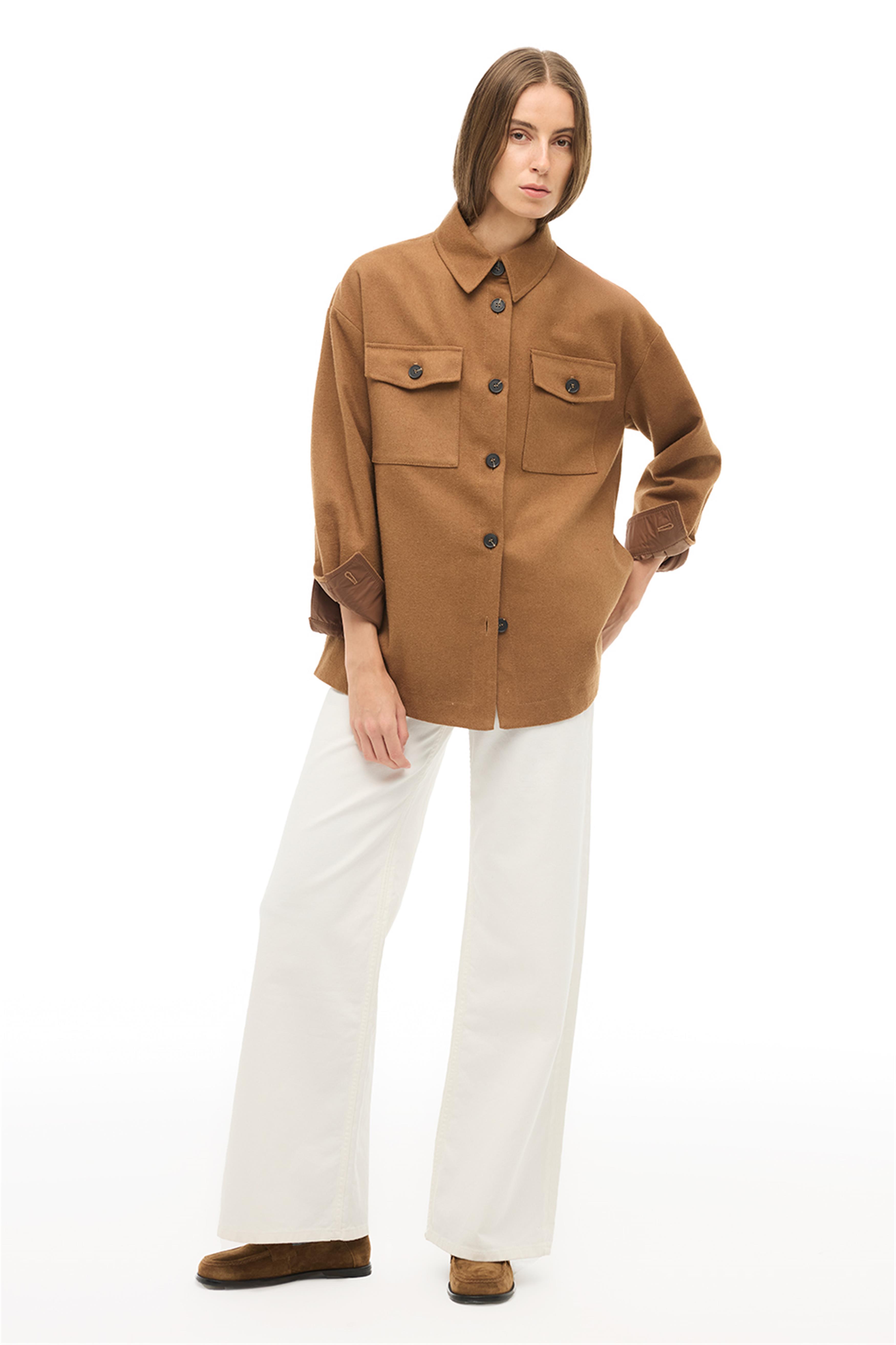 Angels Regular Fit Standart Boy Düşük Kollu Gömlek Yaka Devetuyu Mont