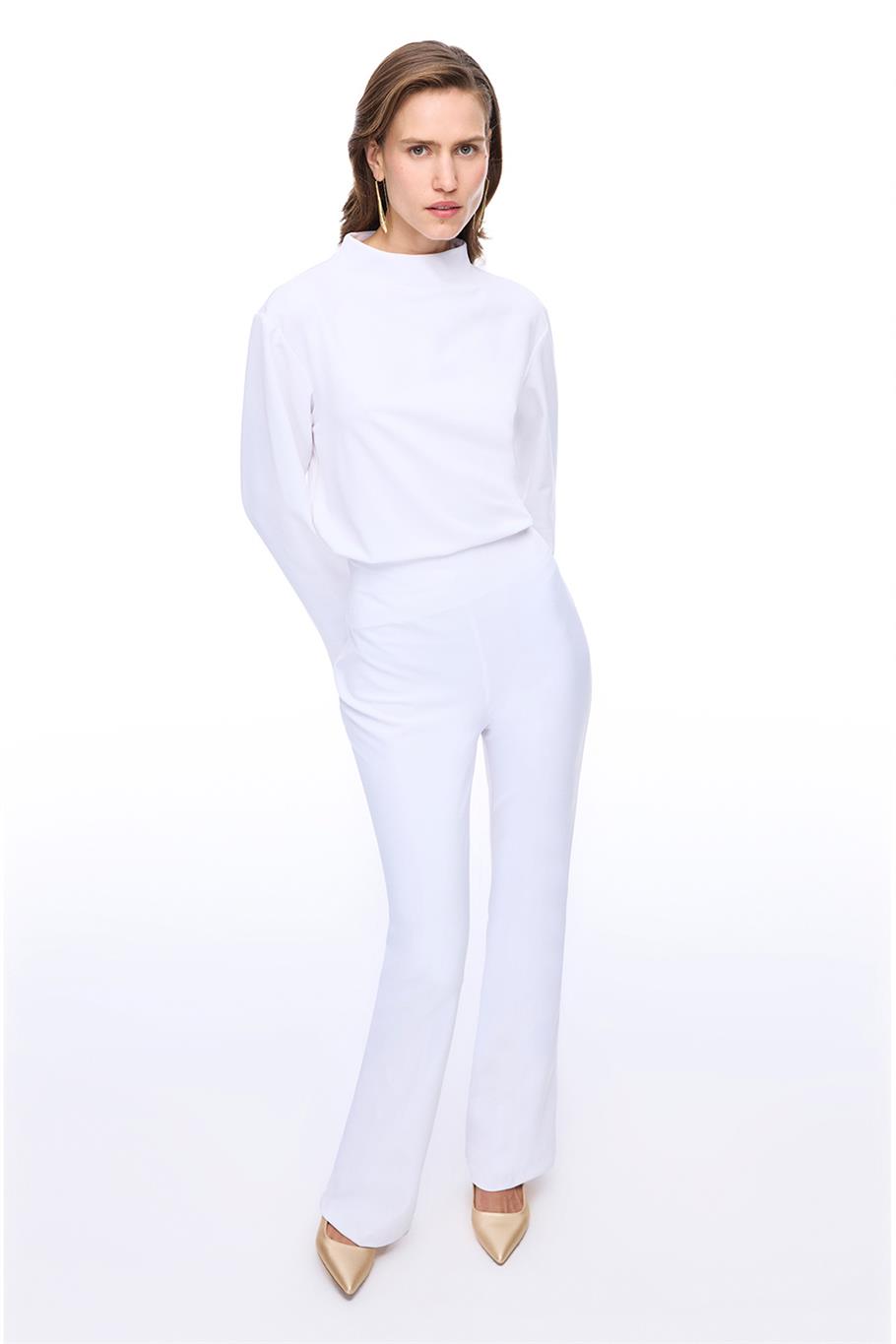 Animas Slim Fit Uzun Boy Beyaz Pantolon