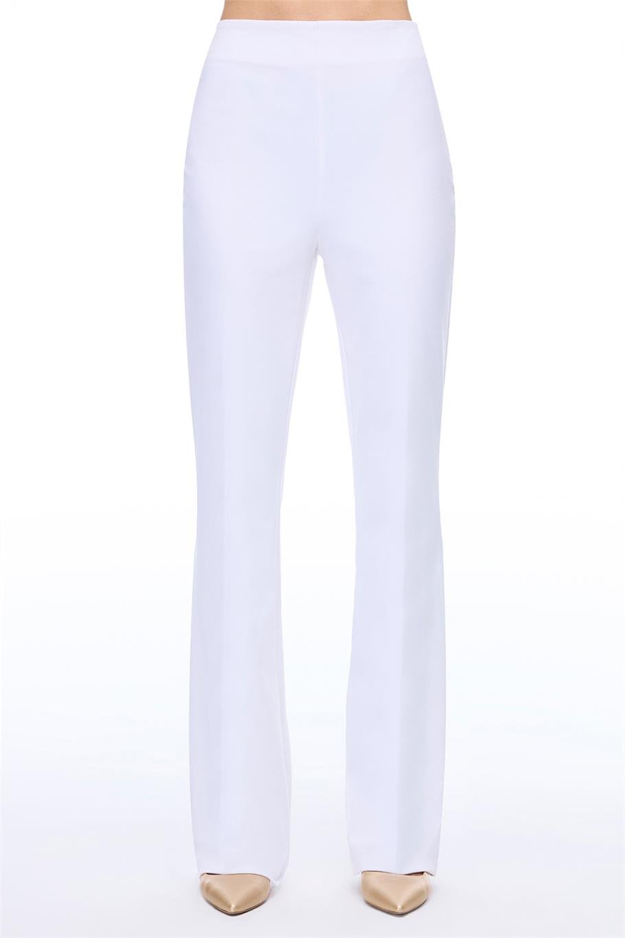 Animas Slim Fit Uzun Boy Beyaz Pantolon