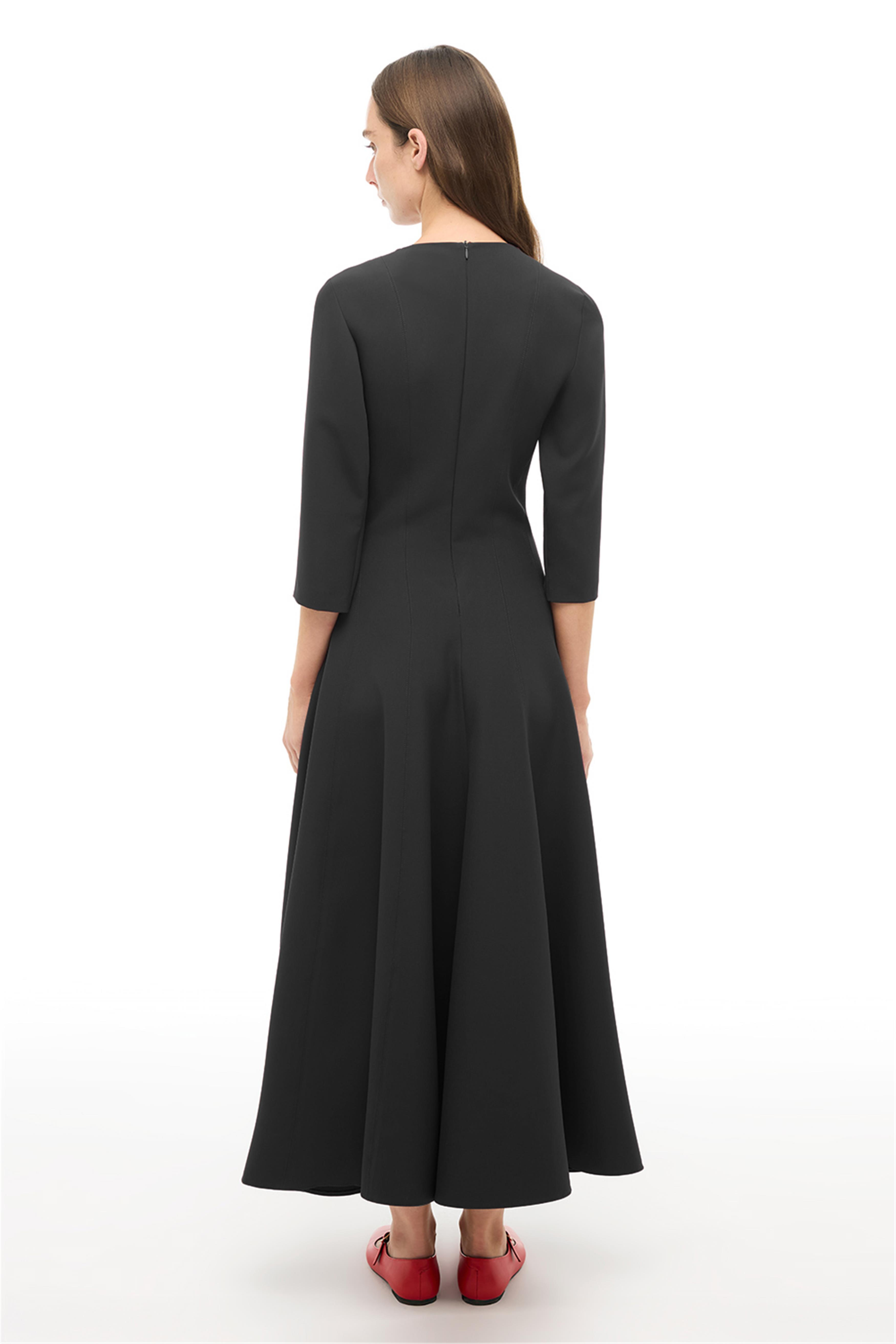 Antrasit Bisiklet Yaka Bilekte Elbise