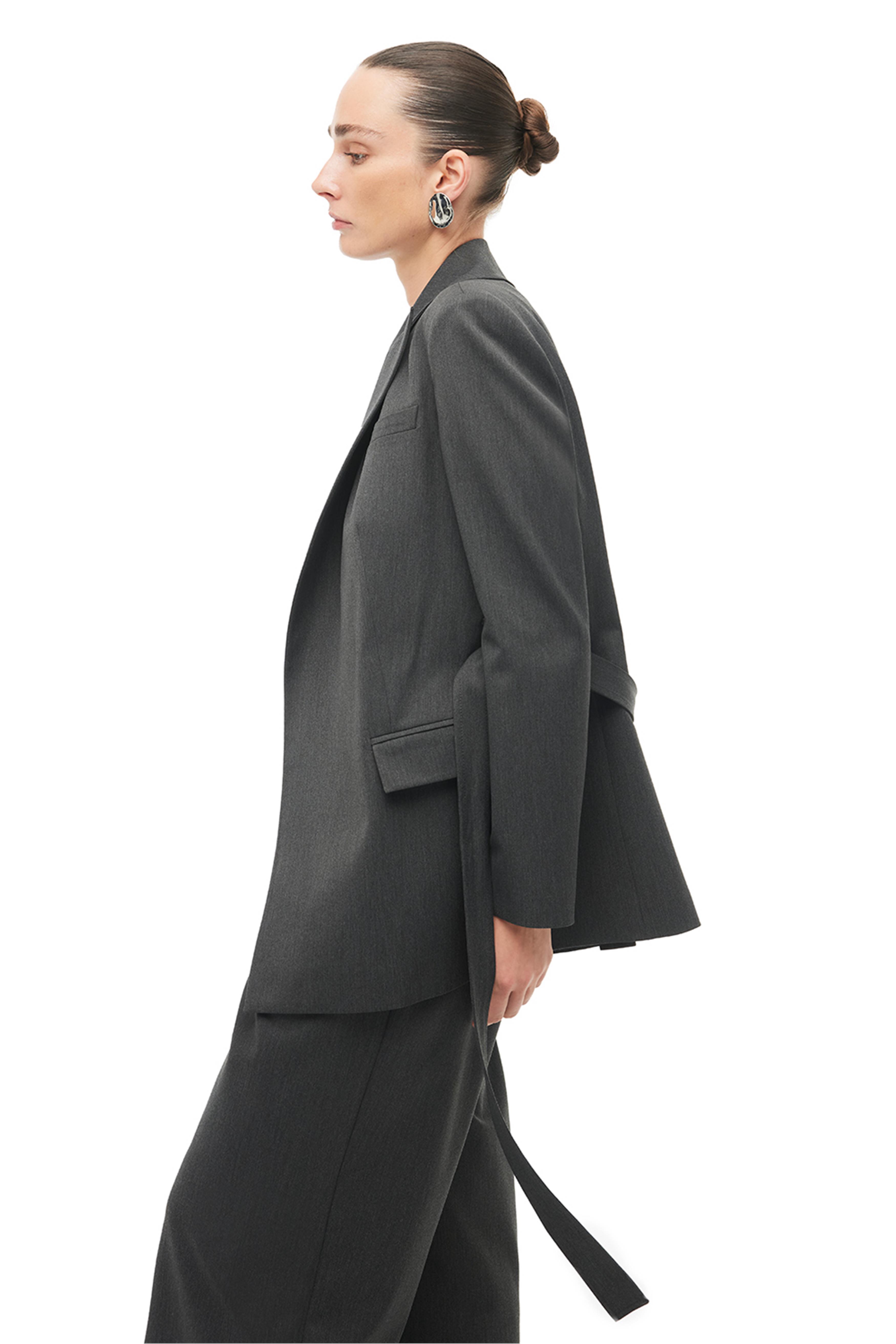 Antrasit Kırlangıç Yaka Ceket