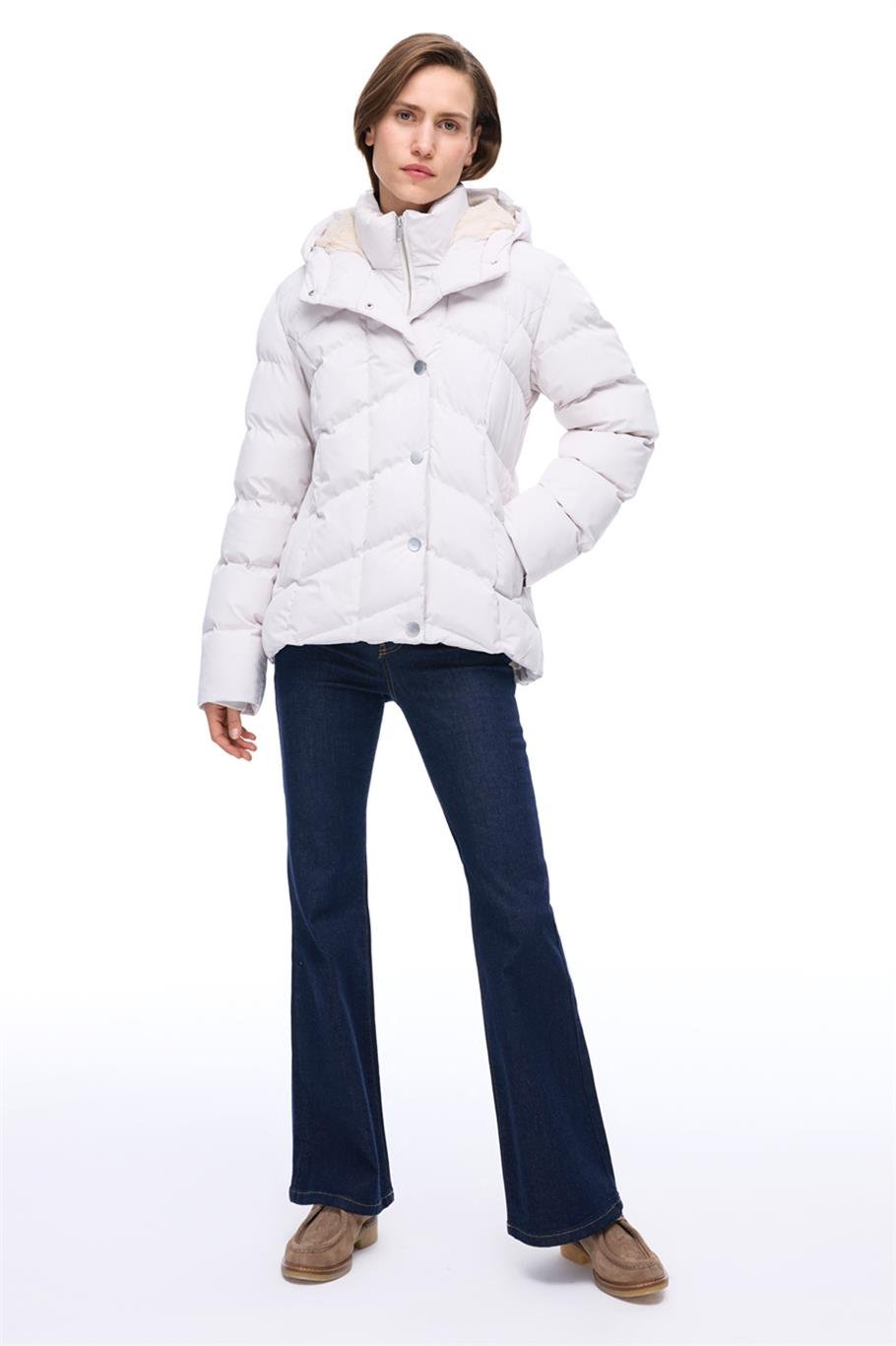 Aurens Slim Fit Kısa Boy Takma Kol Hakim Yaka Tas Mont