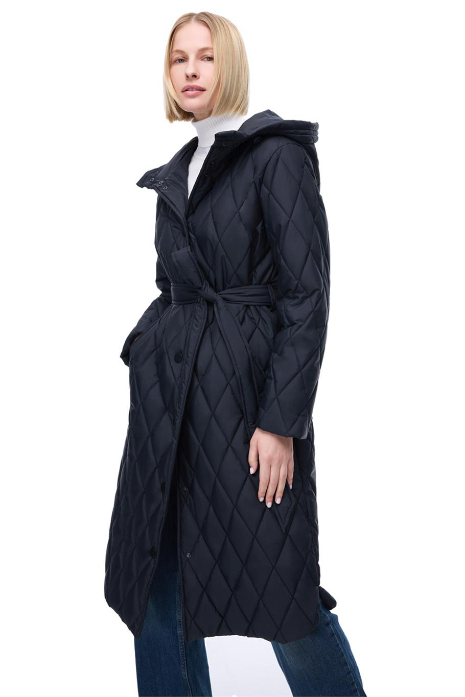 Awans Regular Fit Diz Altı Takma Kol Hakim Yaka Siyah Mont