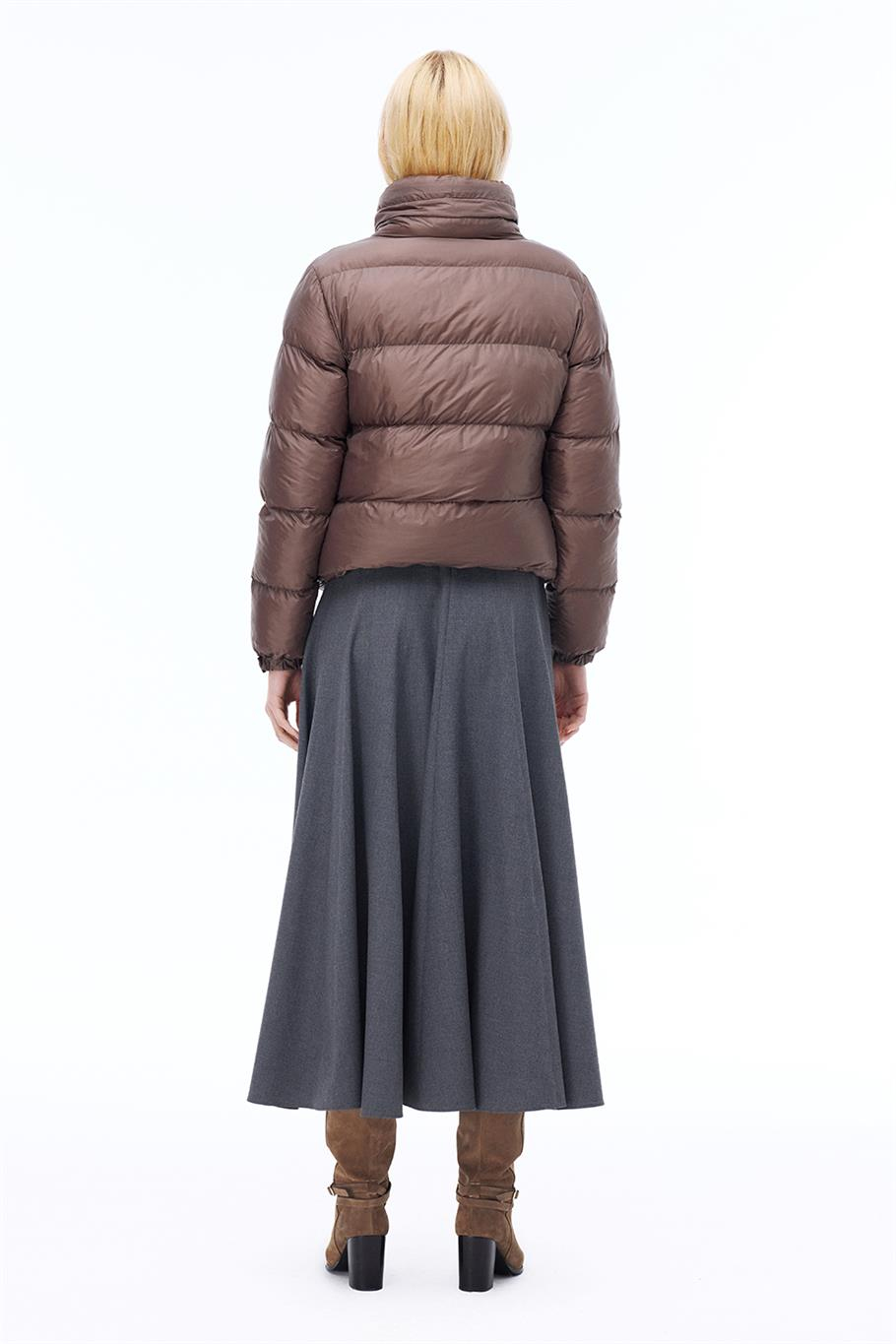 Awans Regular Fit Kısa Boy Takma Kol Hakim Yaka Vizon Mont