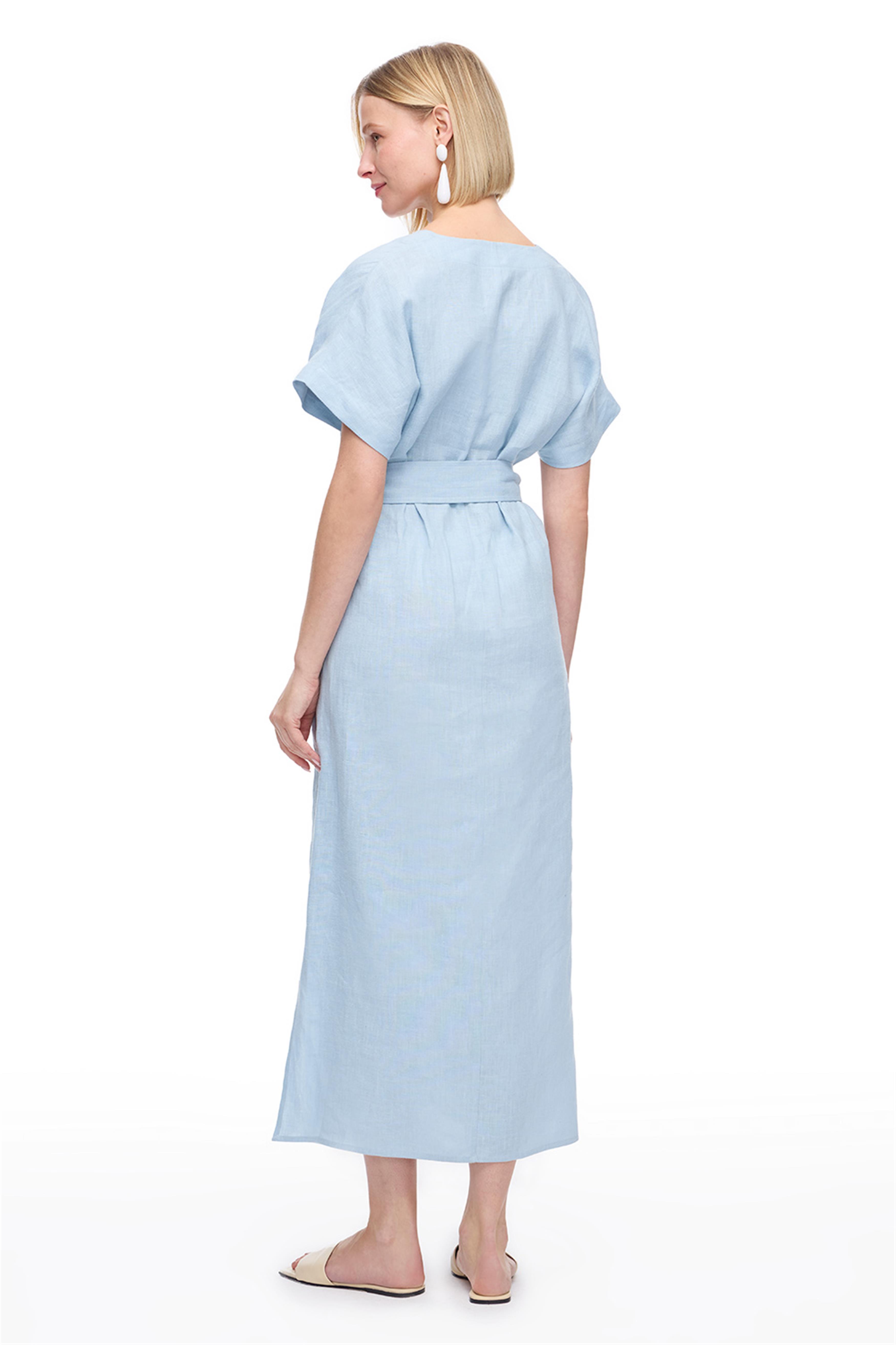 Bebe Mavisi Holas Regular Fit Diz Altı Elbise