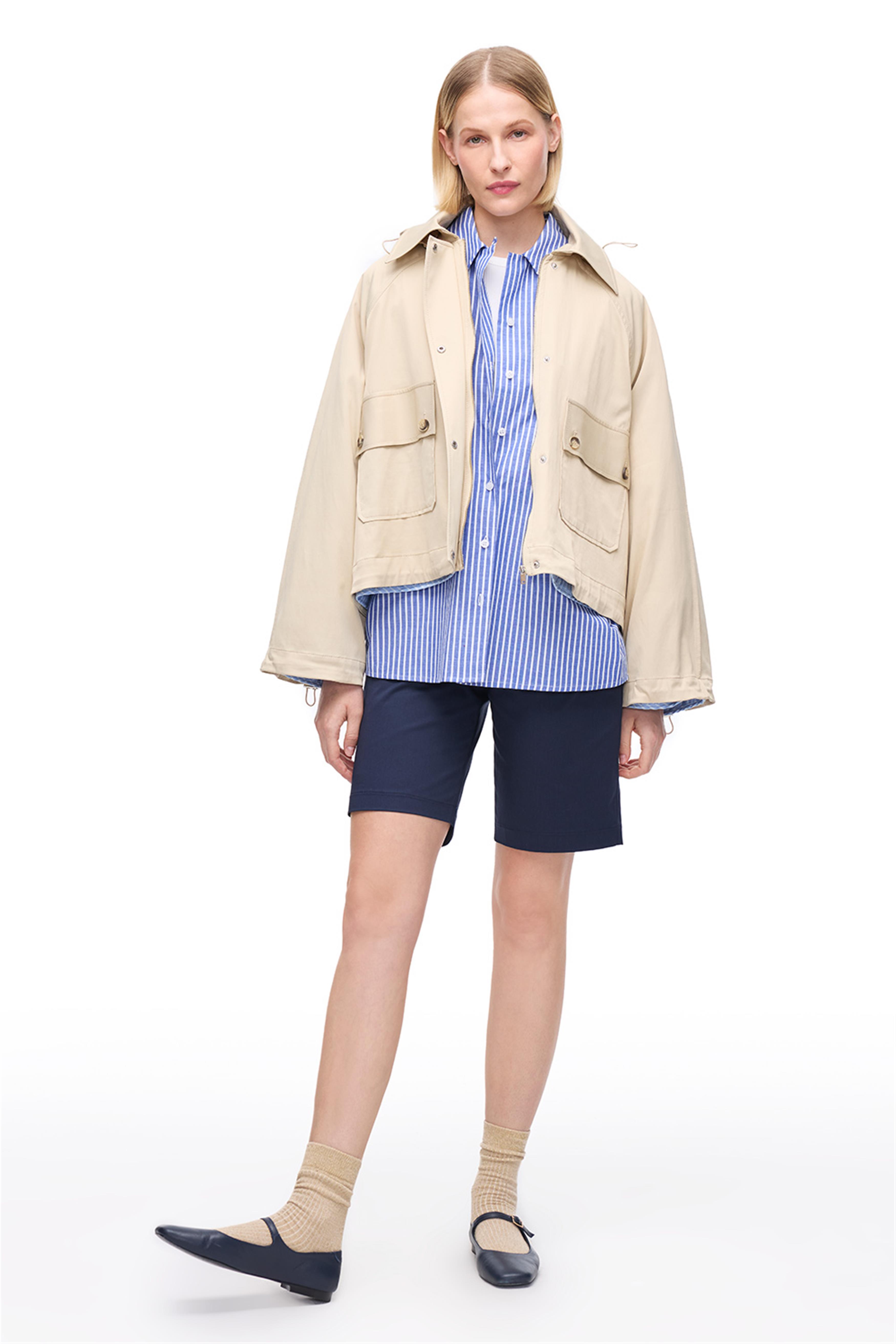 Bej Çıkarılabilir Yelekli Fonsiyonel Trençkot