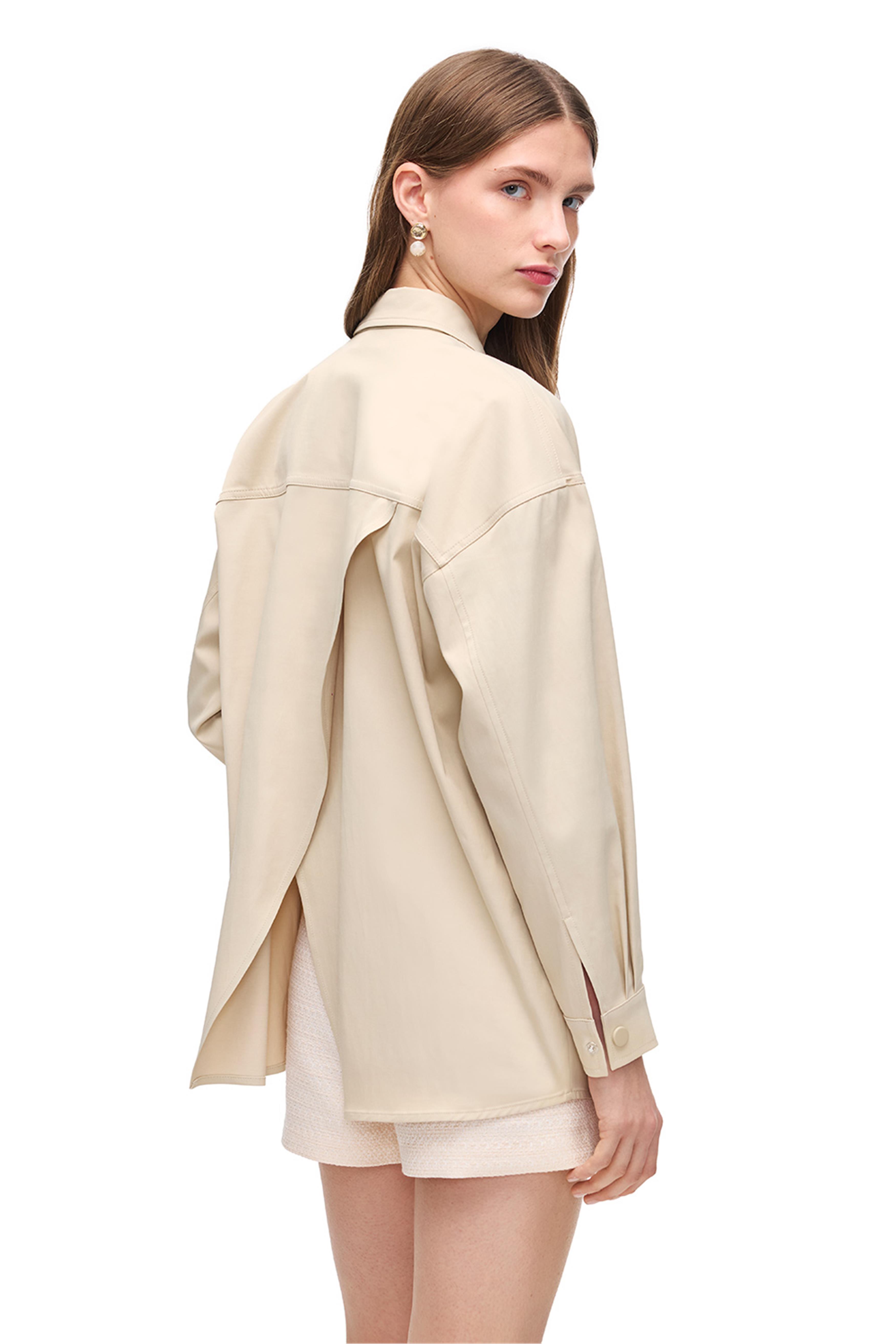 Bej Klasik Yaka Gömlek