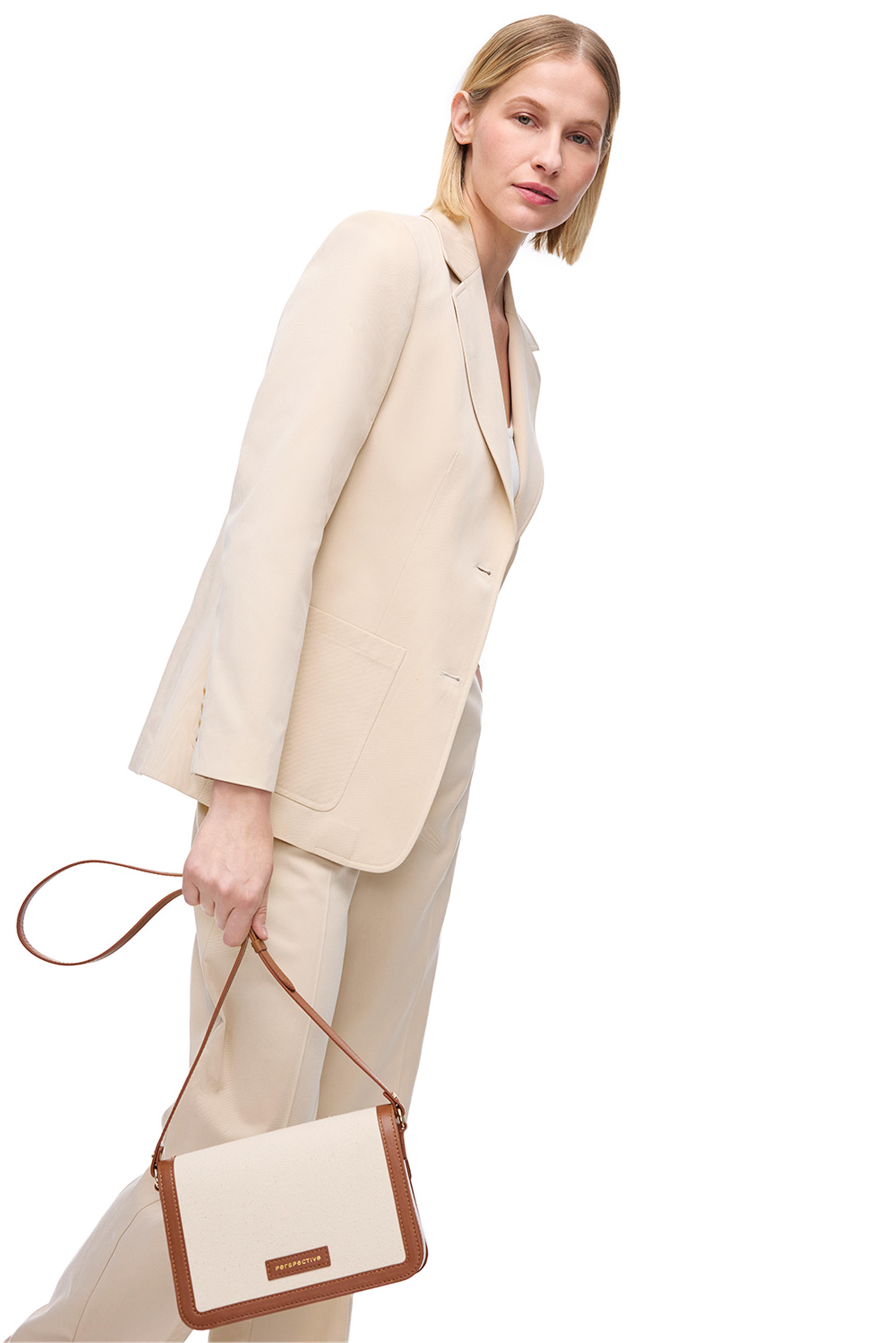 Bej Lyocell (TENCEL™) Cep Detaylı Klasik Ceket